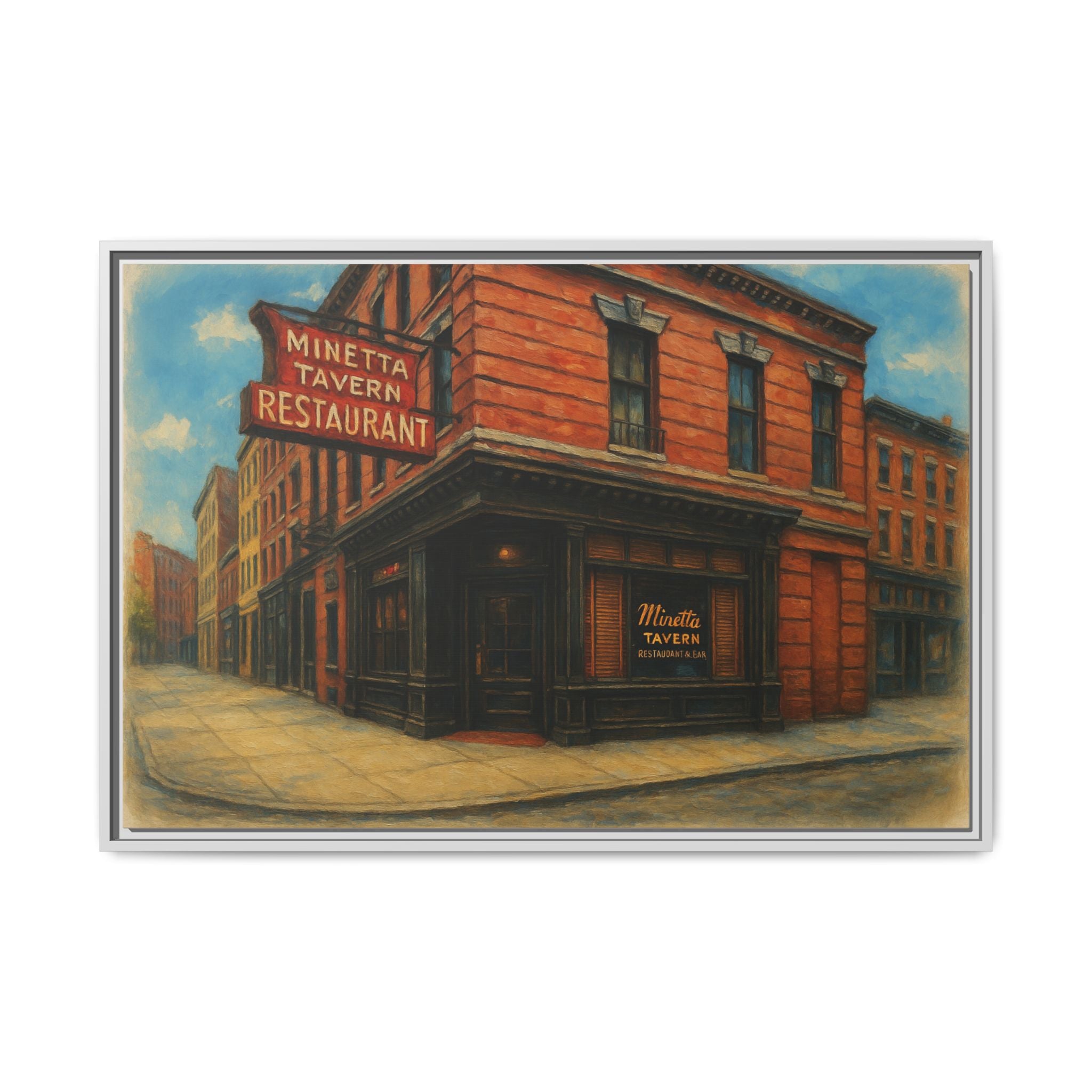 Minetta Tavern — Restaurant Print | Matte Canvas + Wooden Frame