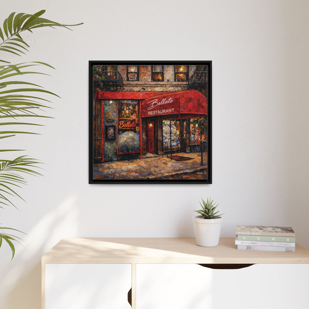 Emilio's Ballato — Restaurant Print | Matte Canvas + Wooden Frame