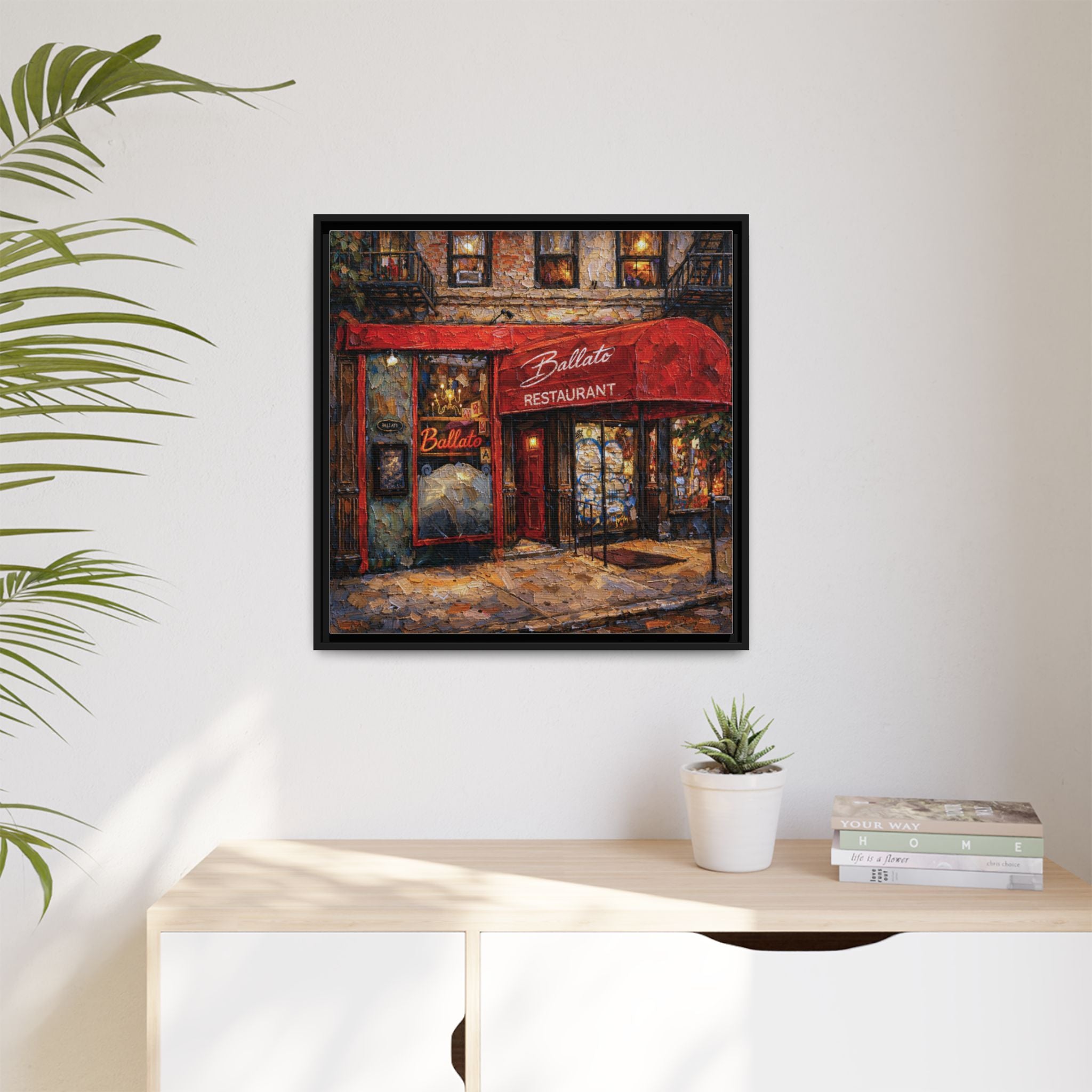 Emilio's Ballato — Restaurant Print | Matte Canvas + Wooden Frame