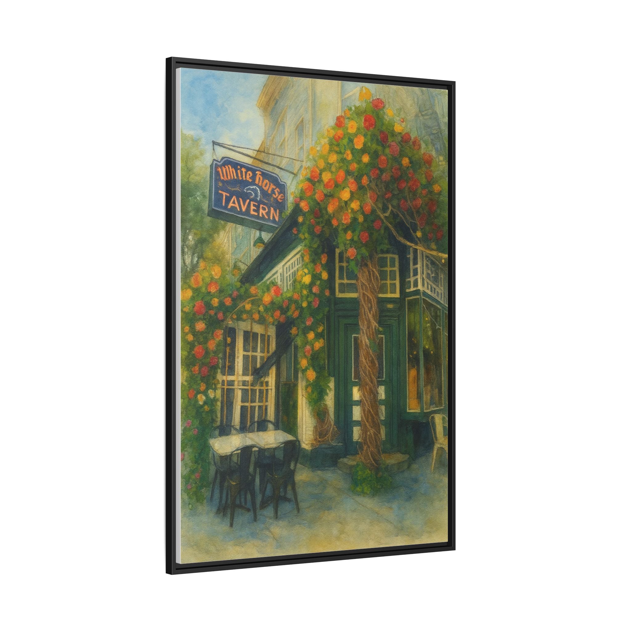 White Horse Tavern — Restaurant Print | Matte Canvas + Wooden Frame