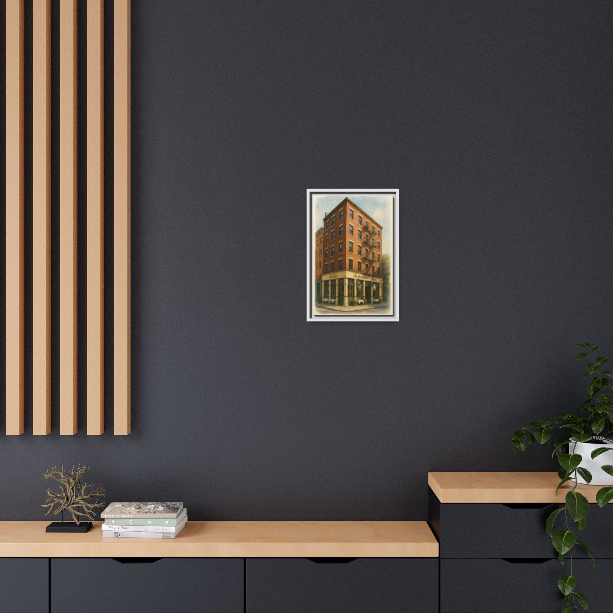 Felix — Restaurant Print | Matte Canvas + Wooden Frame