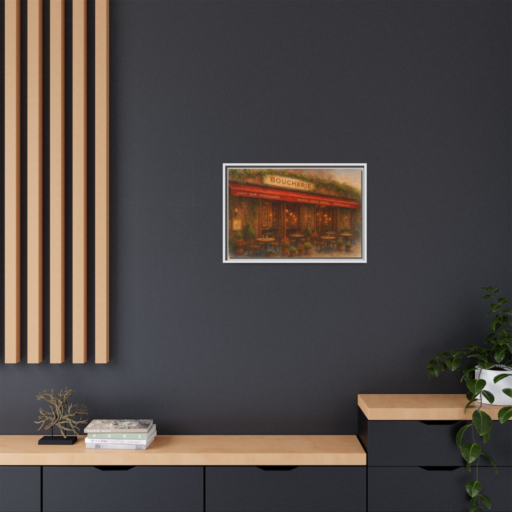 Boucherie — Restaurant Print | Matte Canvas + Wooden Frame