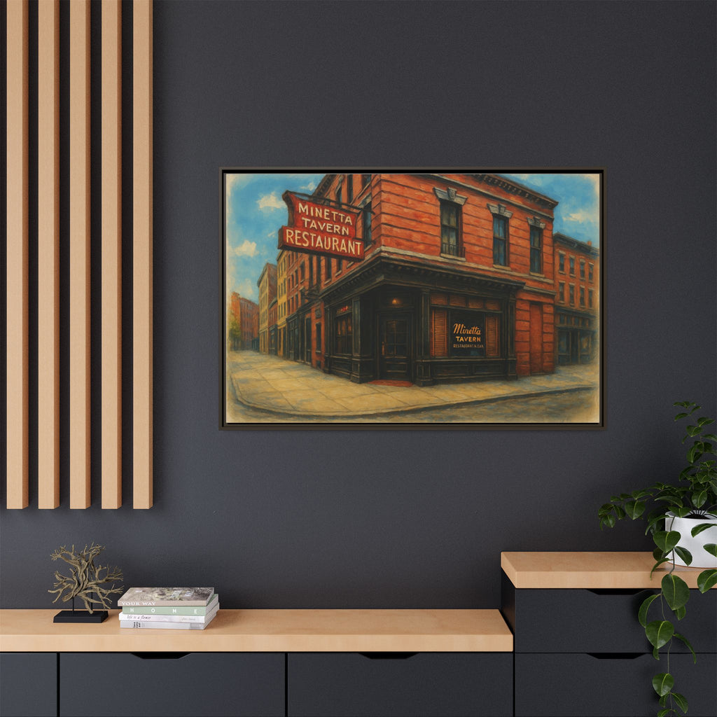 Minetta Tavern — Restaurant Print | Matte Canvas + Wooden Frame