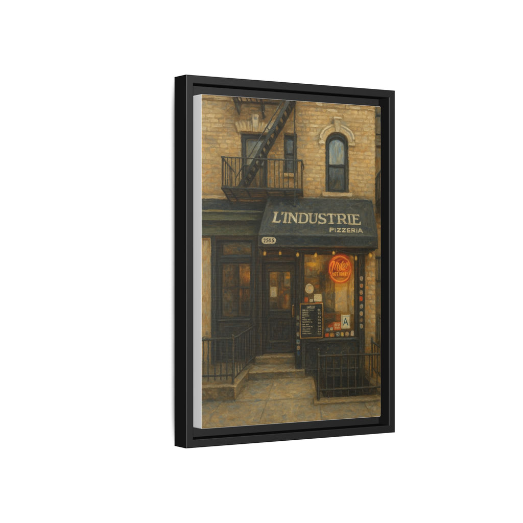 L'Industrie Pizza — Restaurant Print | Matte Canvas + Wooden Frame