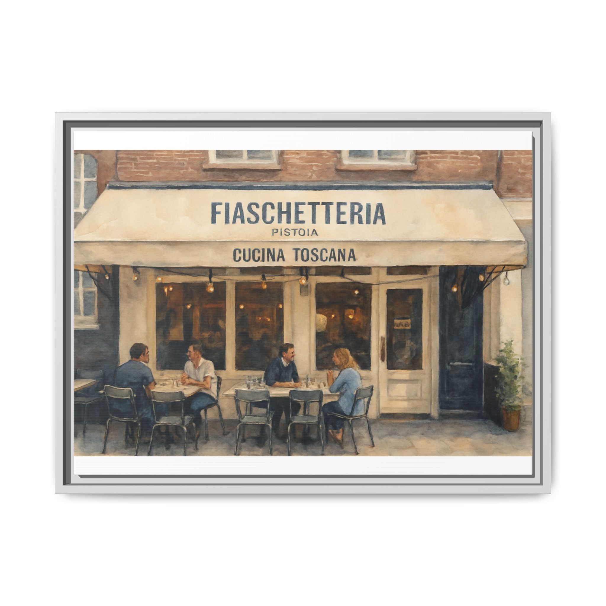 Fiaschetteria Pistoia — Restaurant Print | Matte Canvas + Wooden Frame