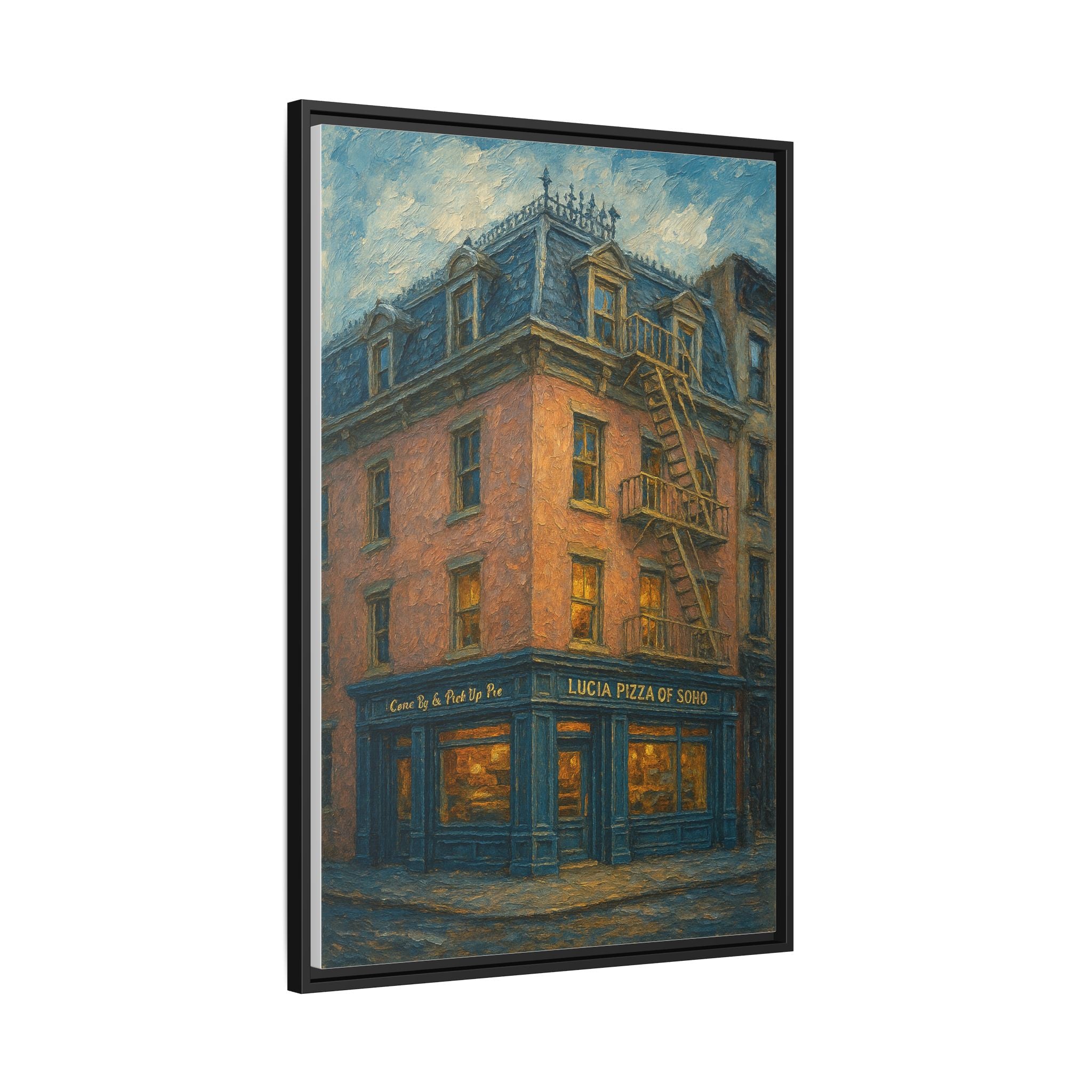 Lucia Pizza of Soho — Restaurant Print | Matte Canvas + Wooden Frame