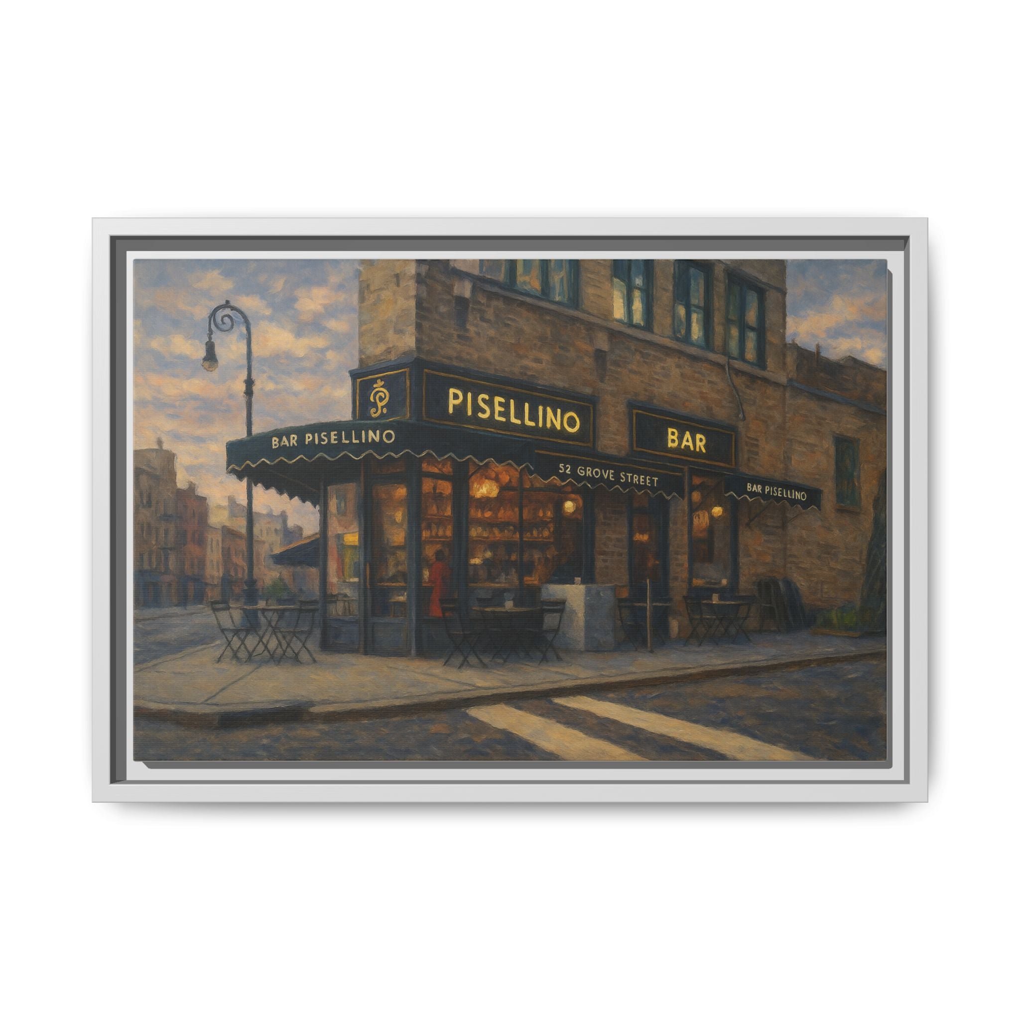 Bar Pisellino — Restaurant Print | Matte Canvas + Wooden Frame