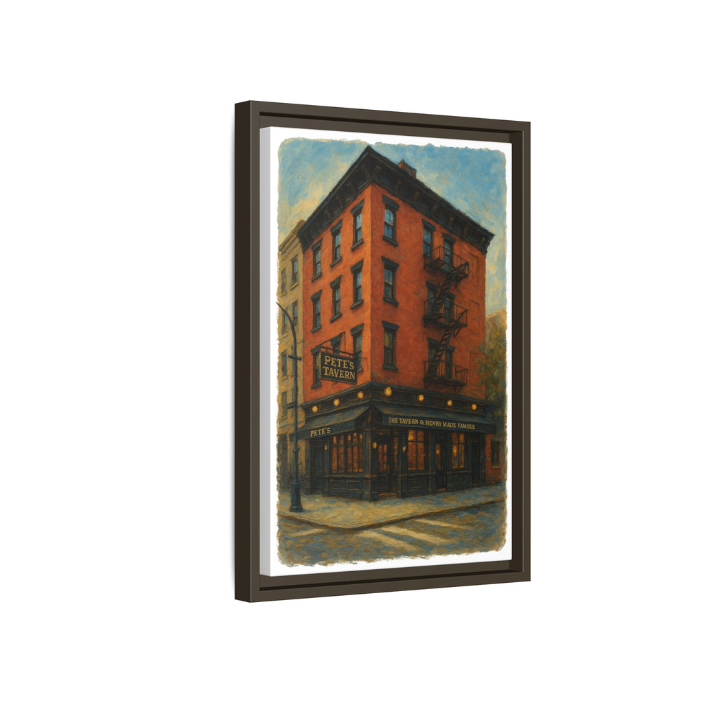 Pete's Tavern — Restaurant Print | Matte Canvas + Wooden Frame