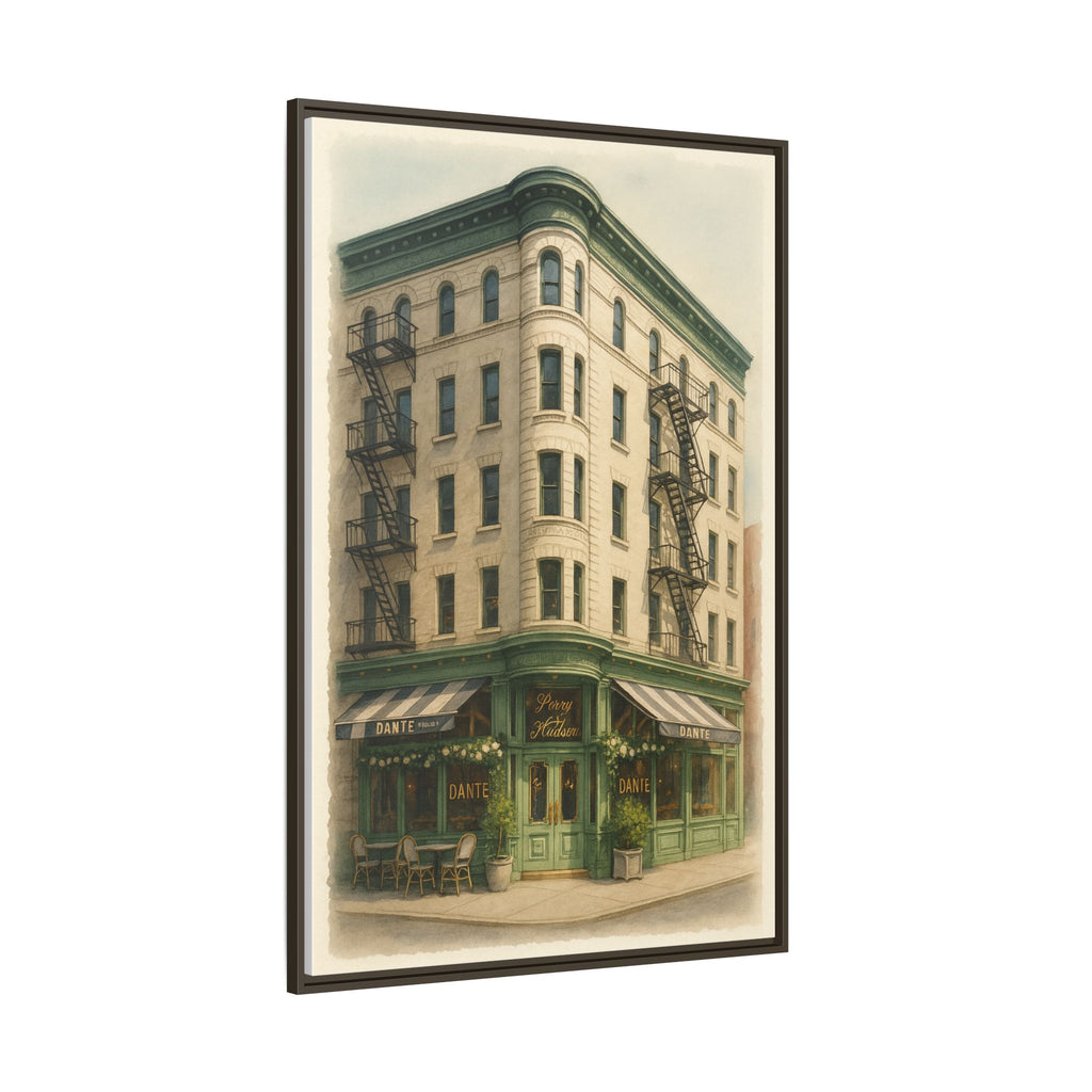 Dante West Village — Restaurant Print | Matte Canvas + Wooden Frame
