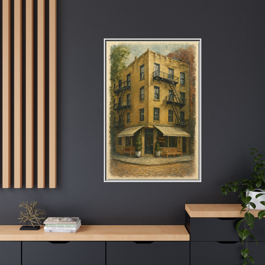 Cafe Cluny — Restaurant Print | Matte Canvas + Wooden Frame