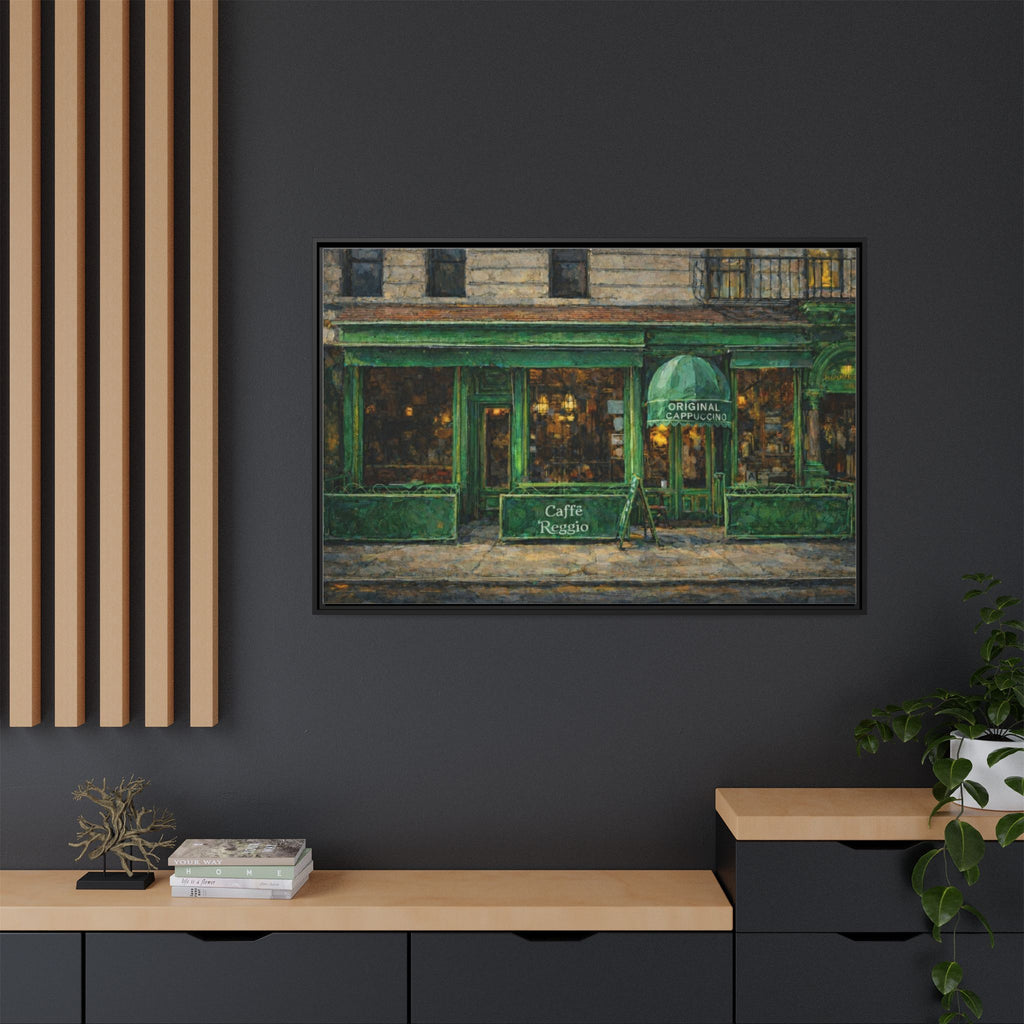 Caffe Reggio — Restaurant Print | Matte Canvas + Wooden Frame