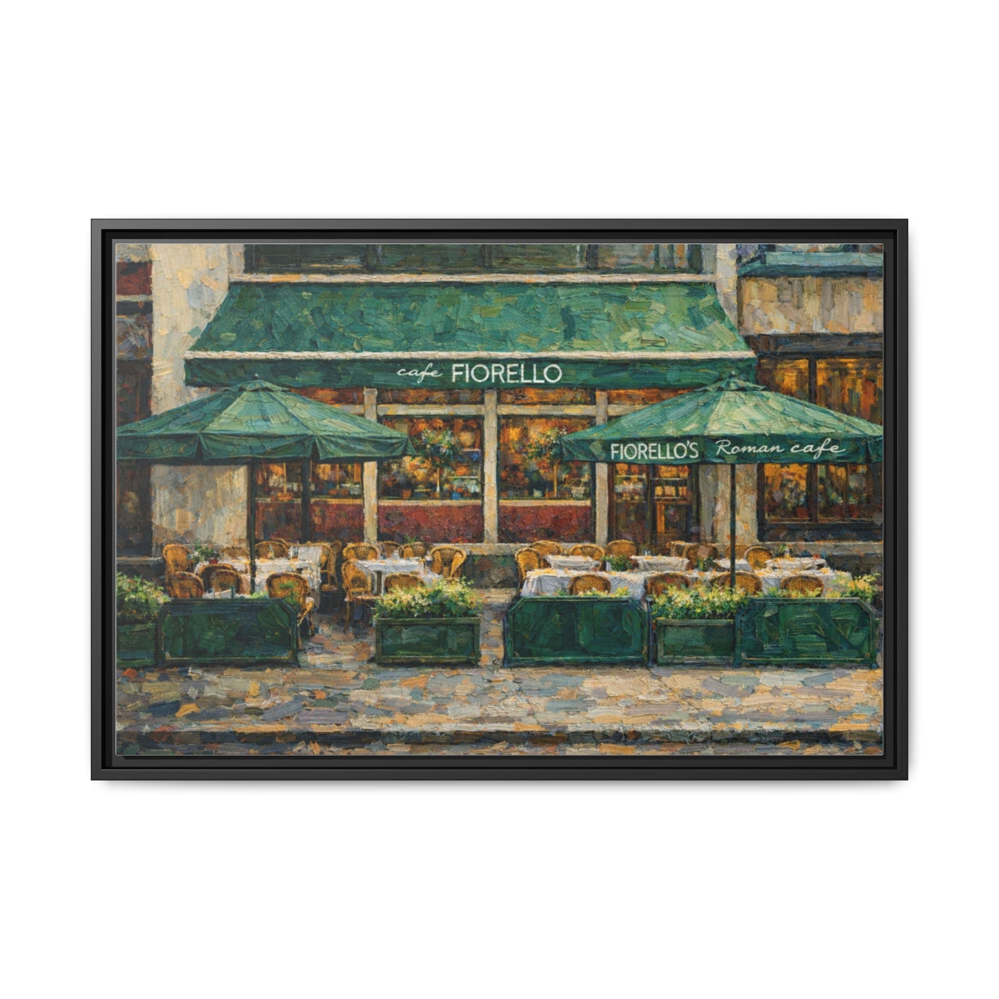 Cafe Fiorello — Restaurant Print | Matte Canvas + Wooden Frame