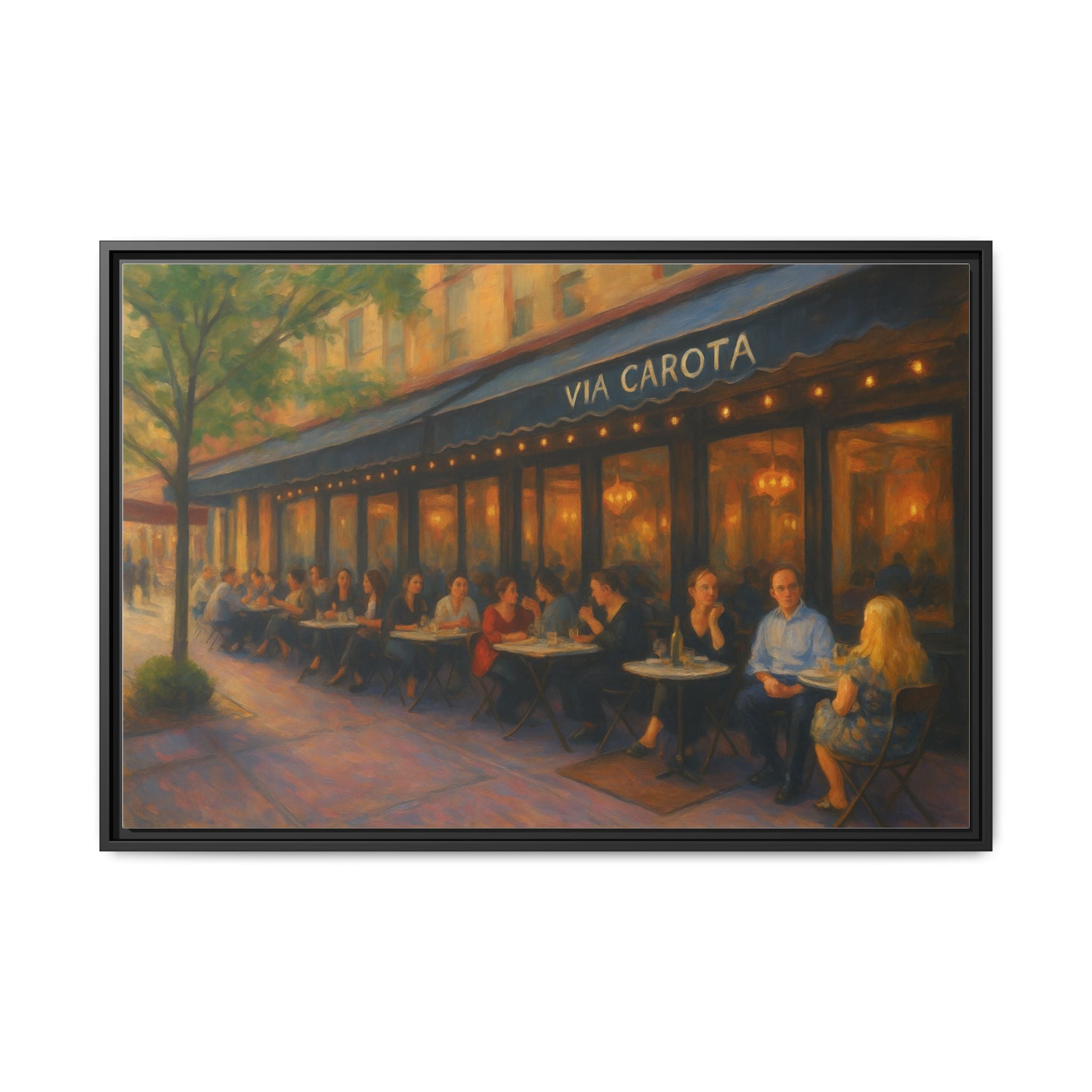 Via Carota — Restaurant Print | Matte Canvas + Wooden Frame