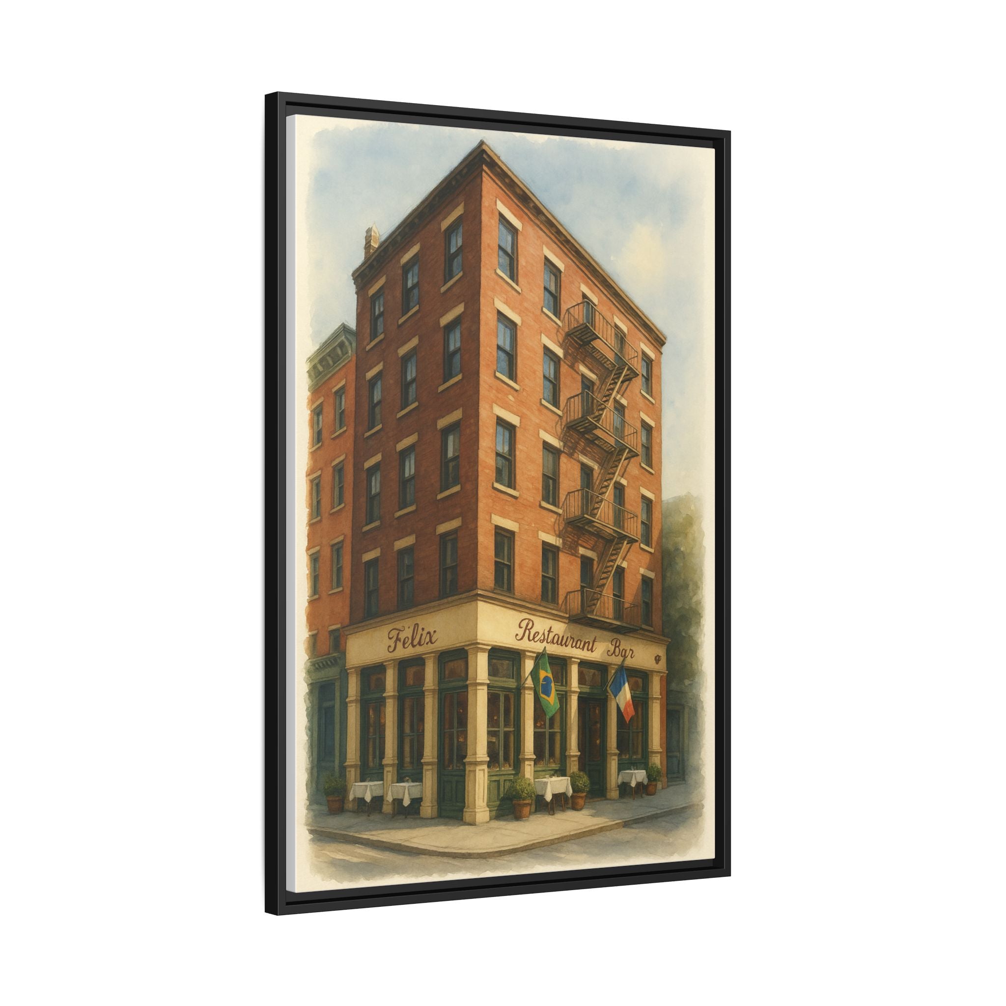 Felix — Restaurant Print | Matte Canvas + Wooden Frame