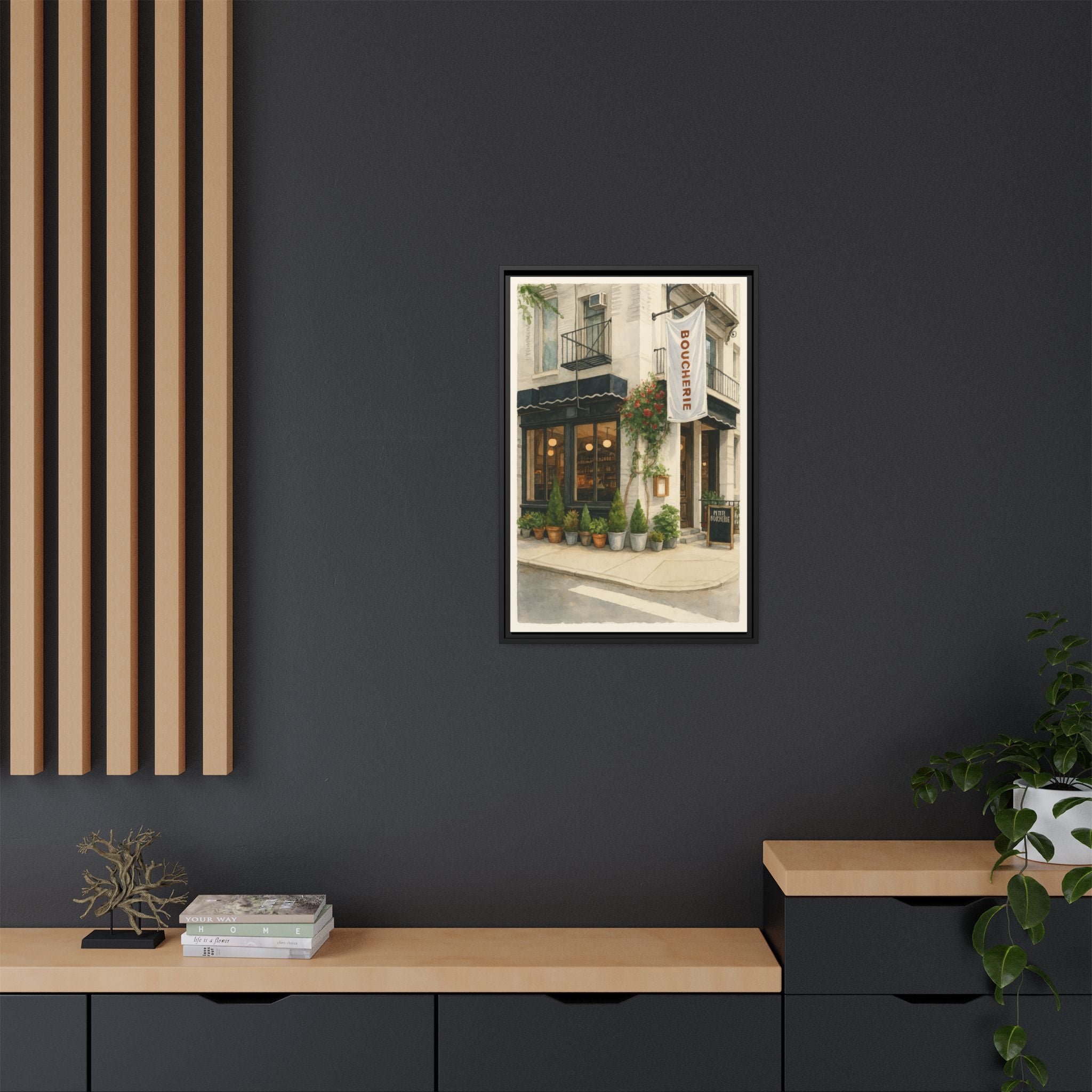 Petite Boucherie — Restaurant Print | Matte Canvas + Wooden Frame