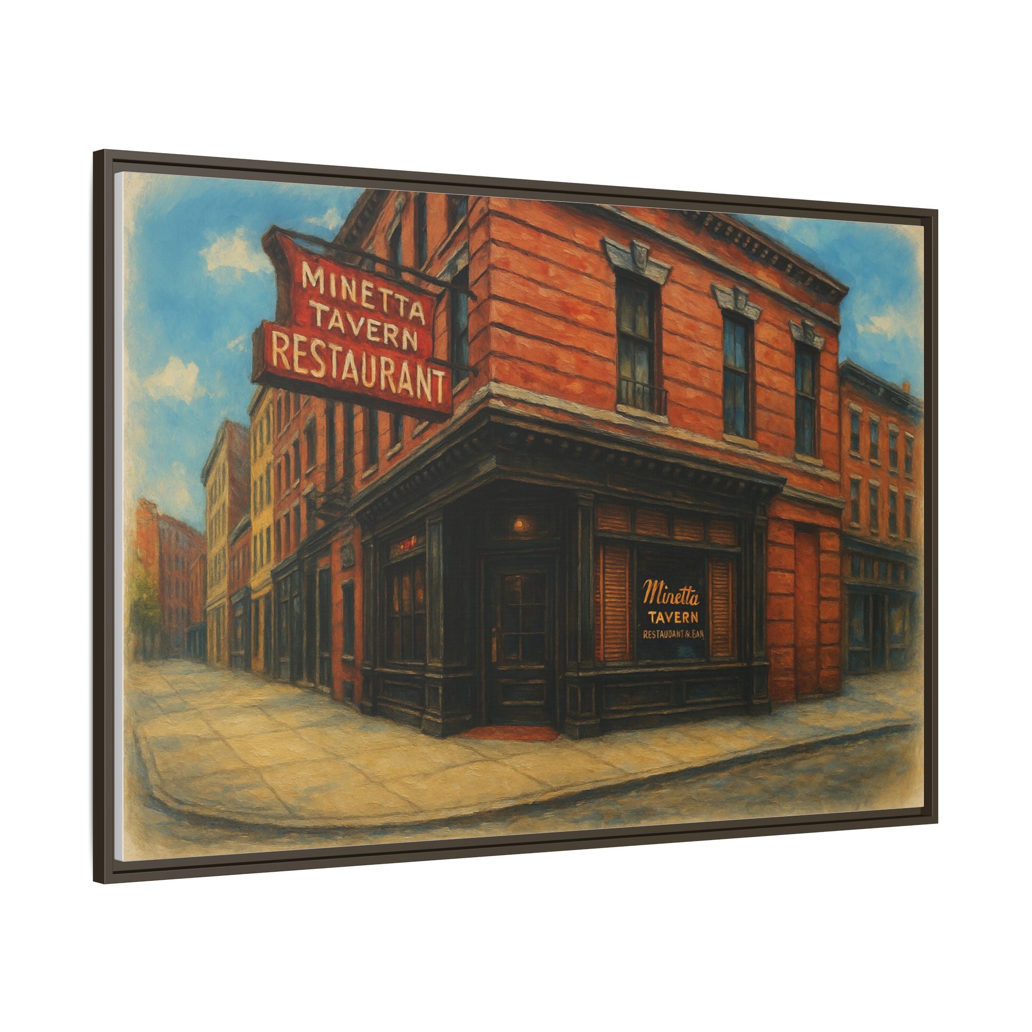 Minetta Tavern — Restaurant Print | Matte Canvas + Wooden Frame