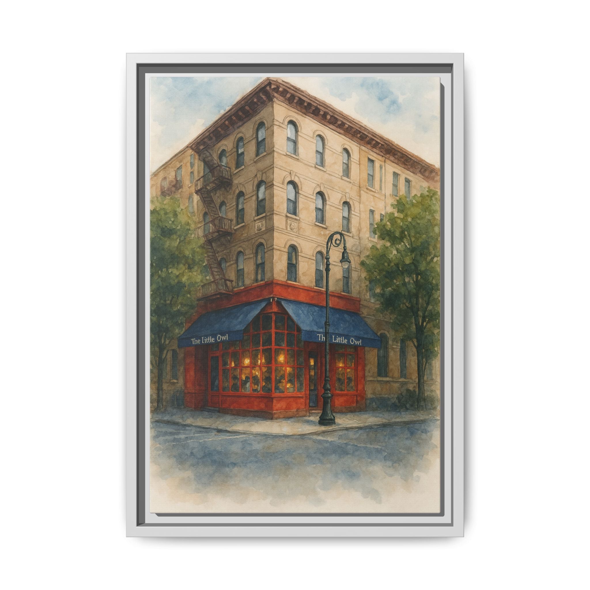 The Little Owl — Restaurant Print | Matte Canvas + Wooden Frame