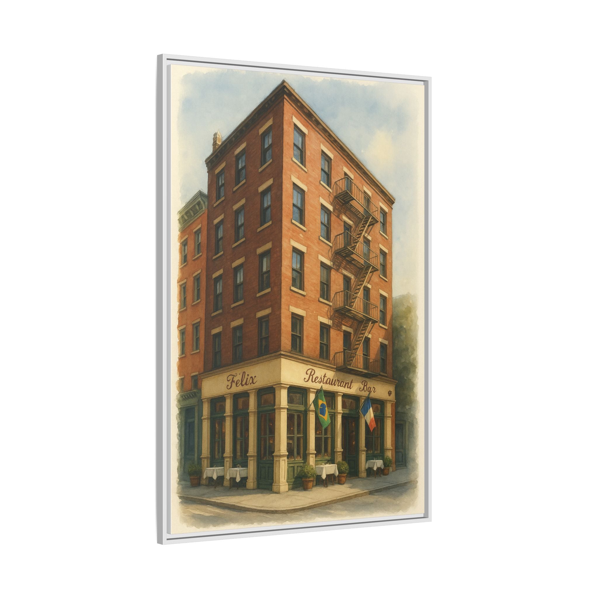 Felix — Restaurant Print | Matte Canvas + Wooden Frame