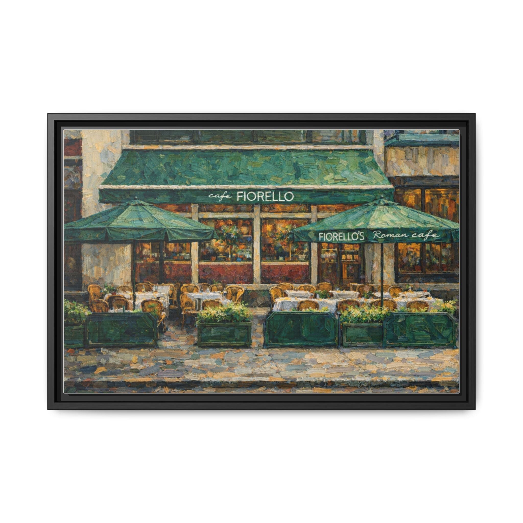 Cafe Fiorello — Restaurant Print | Matte Canvas + Wooden Frame