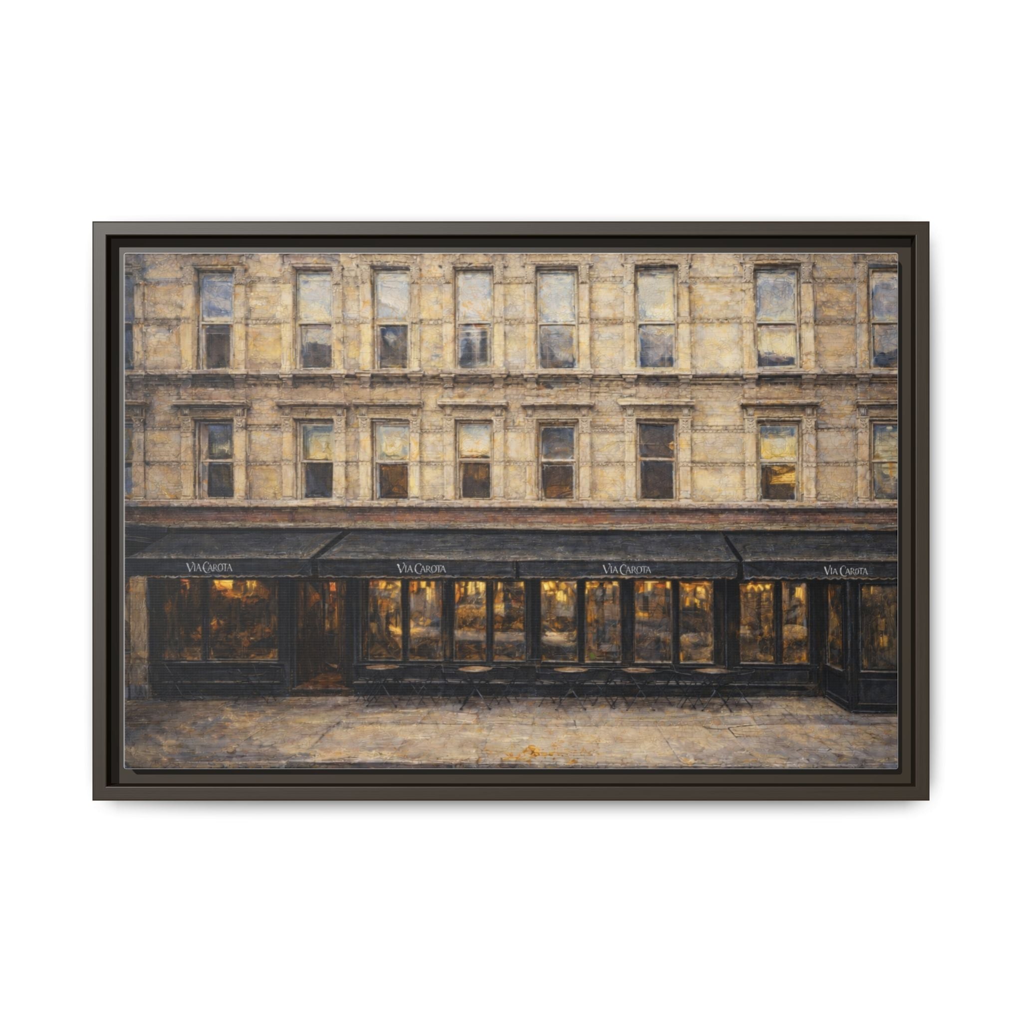 Via Carota — Restaurant Print | Matte Canvas + Wooden Frame