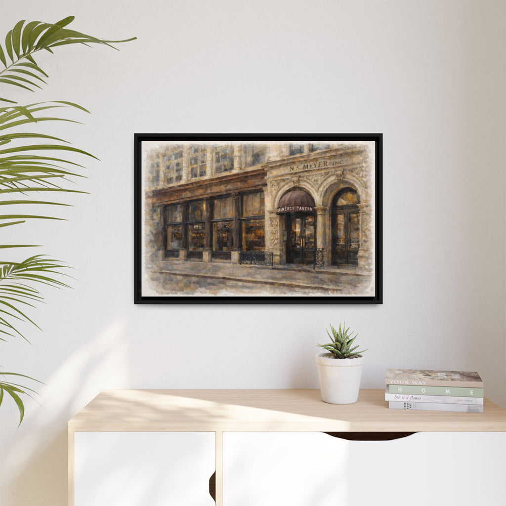 Gramercy Tavern — Restaurant Print | Matte Canvas + Wooden Frame