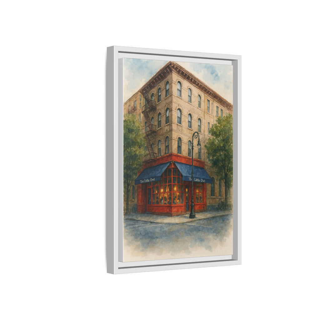 The Little Owl — Restaurant Print | Matte Canvas + Wooden Frame