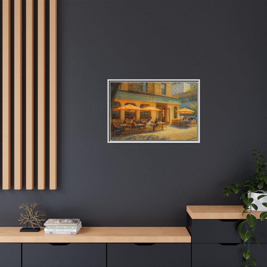Café Maud — Restaurant Print | Matte Canvas + Wooden Frame