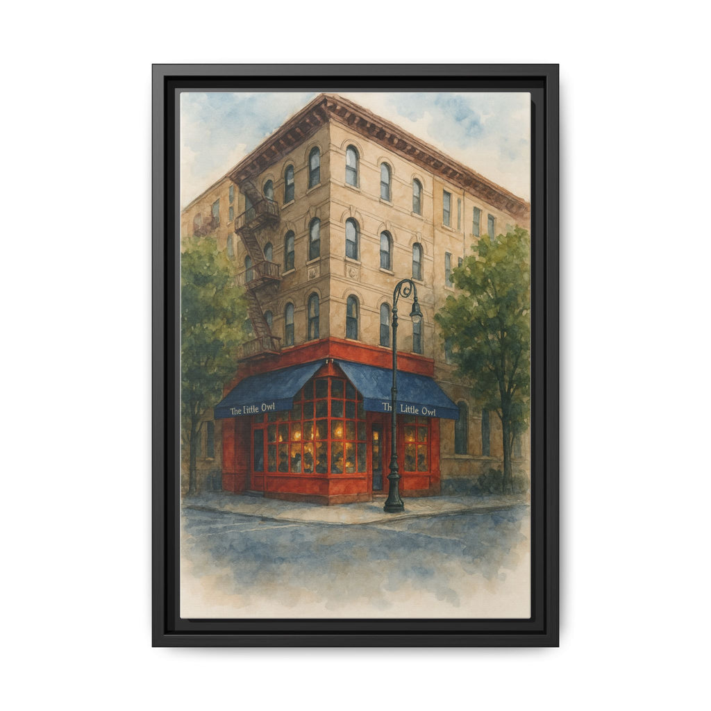 The Little Owl — Restaurant Print | Matte Canvas + Wooden Frame