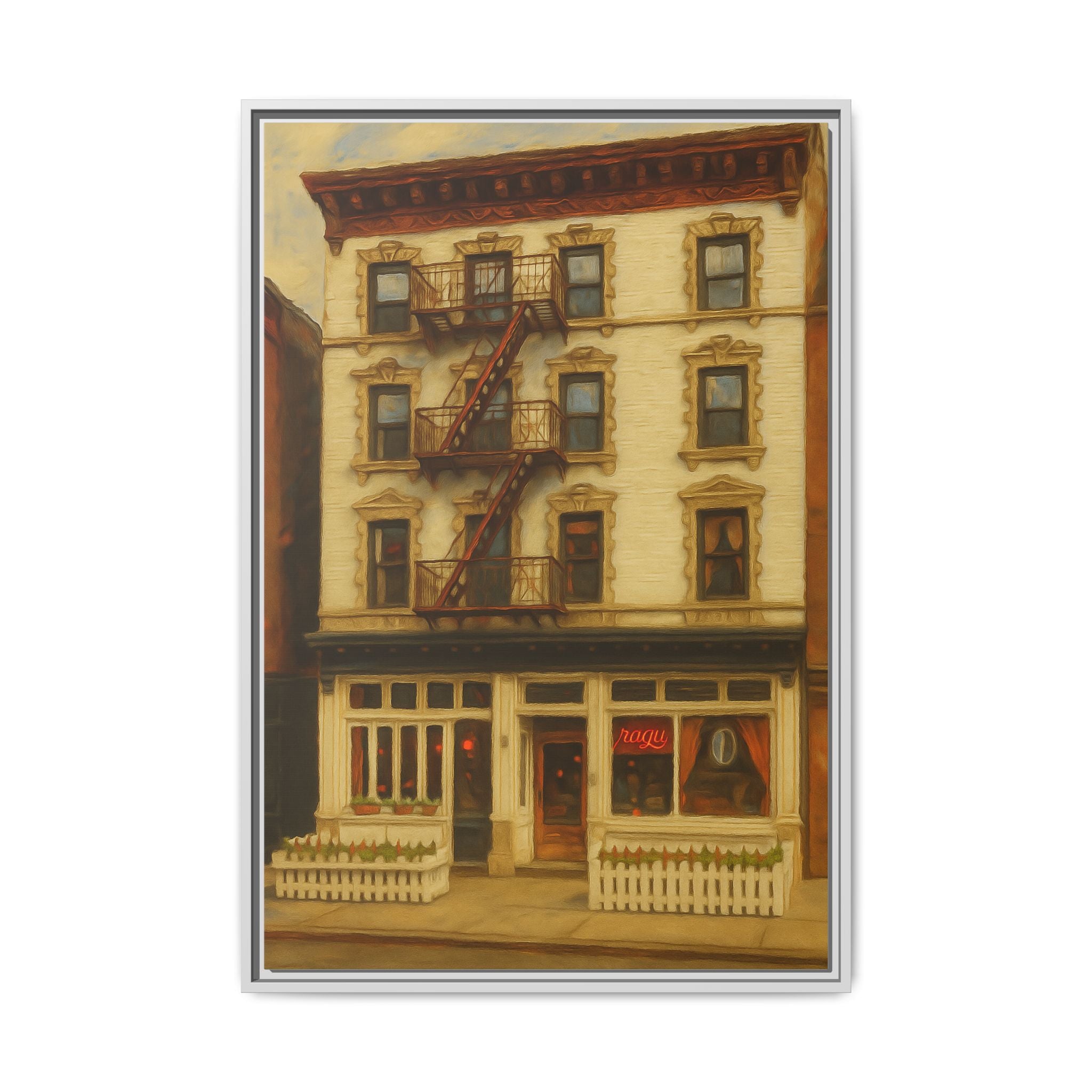 Frank — Restaurant Print | Matte Canvas + Wooden Frame