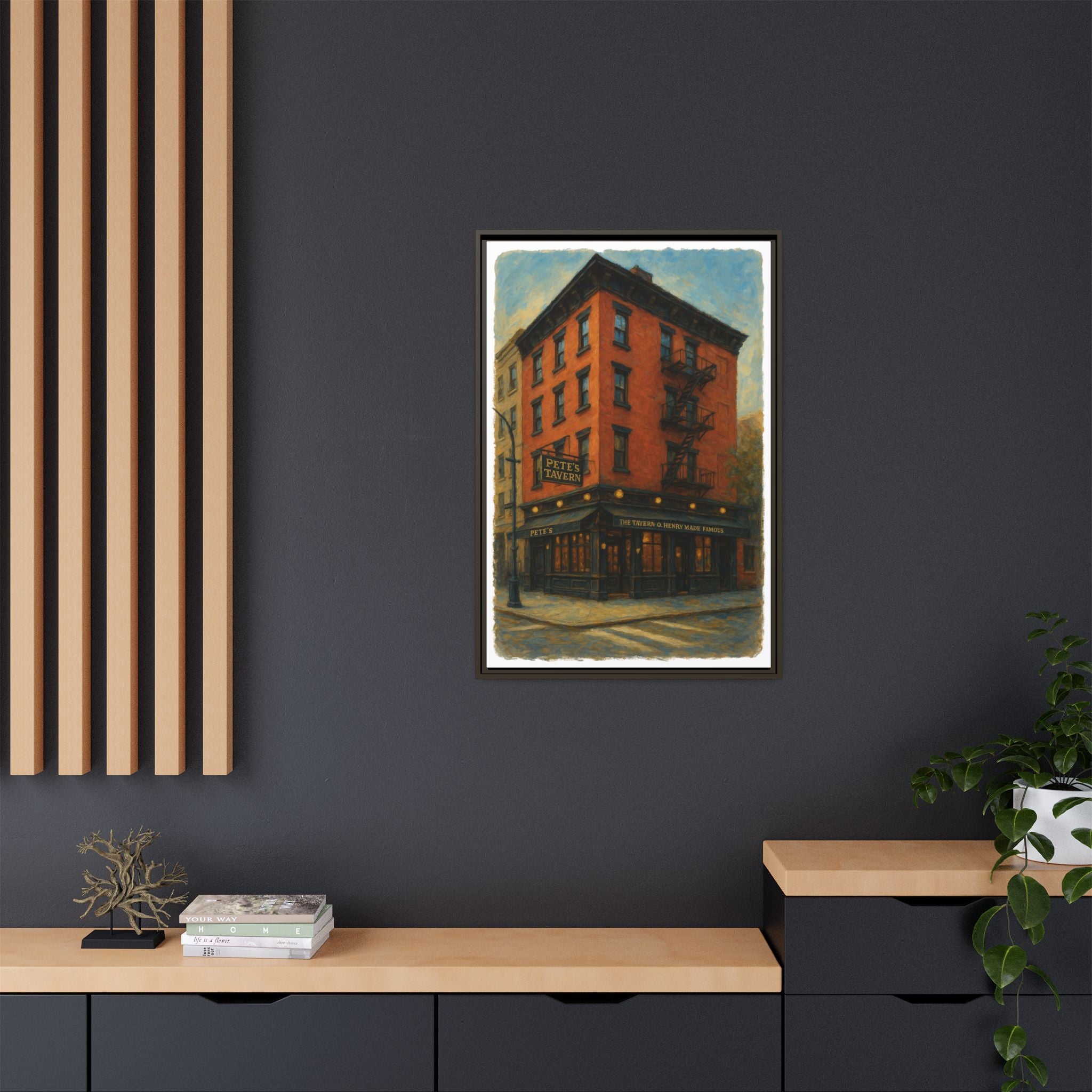 Pete's Tavern — Restaurant Print | Matte Canvas + Wooden Frame