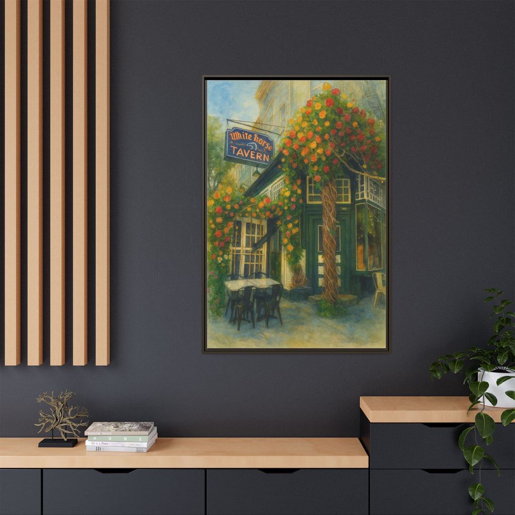 White Horse Tavern — Restaurant Print | Matte Canvas + Wooden Frame