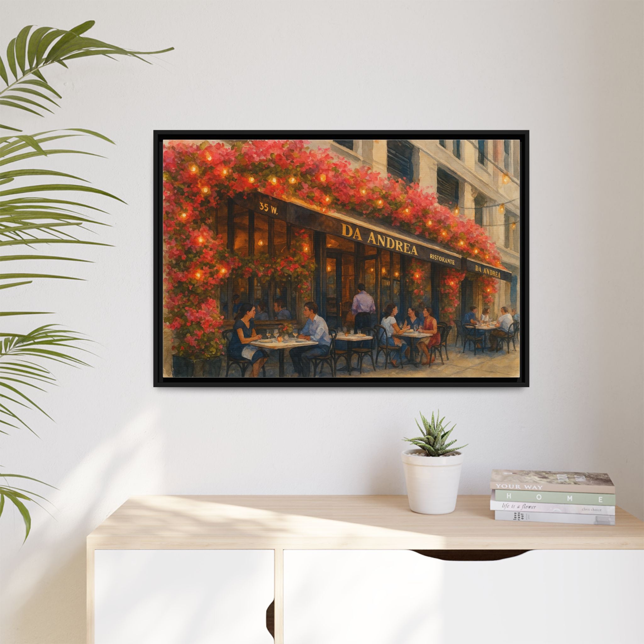 Da Andrea — Restaurant Print | Matte Canvas + Wooden Frame