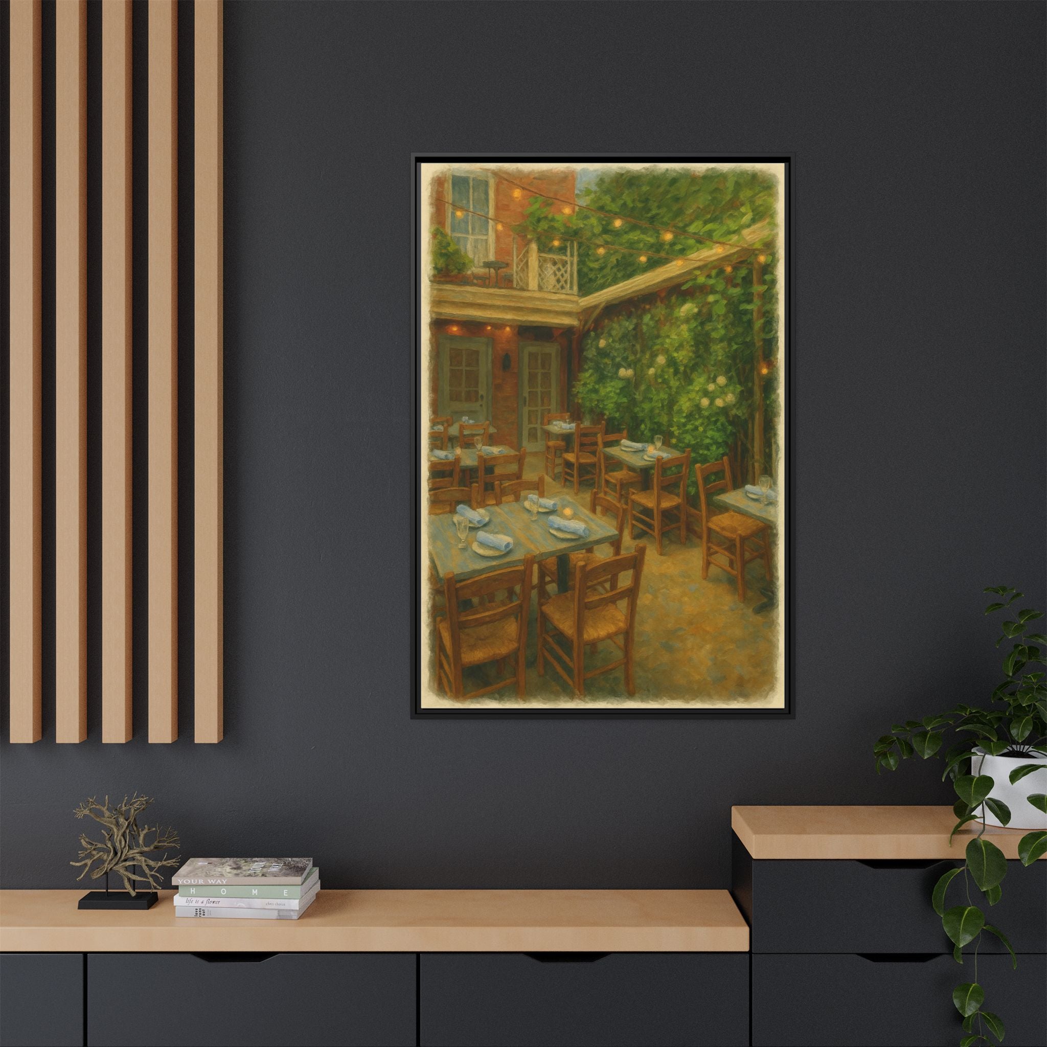 Palma — Restaurant Print | Matte Canvas + Wooden Frame