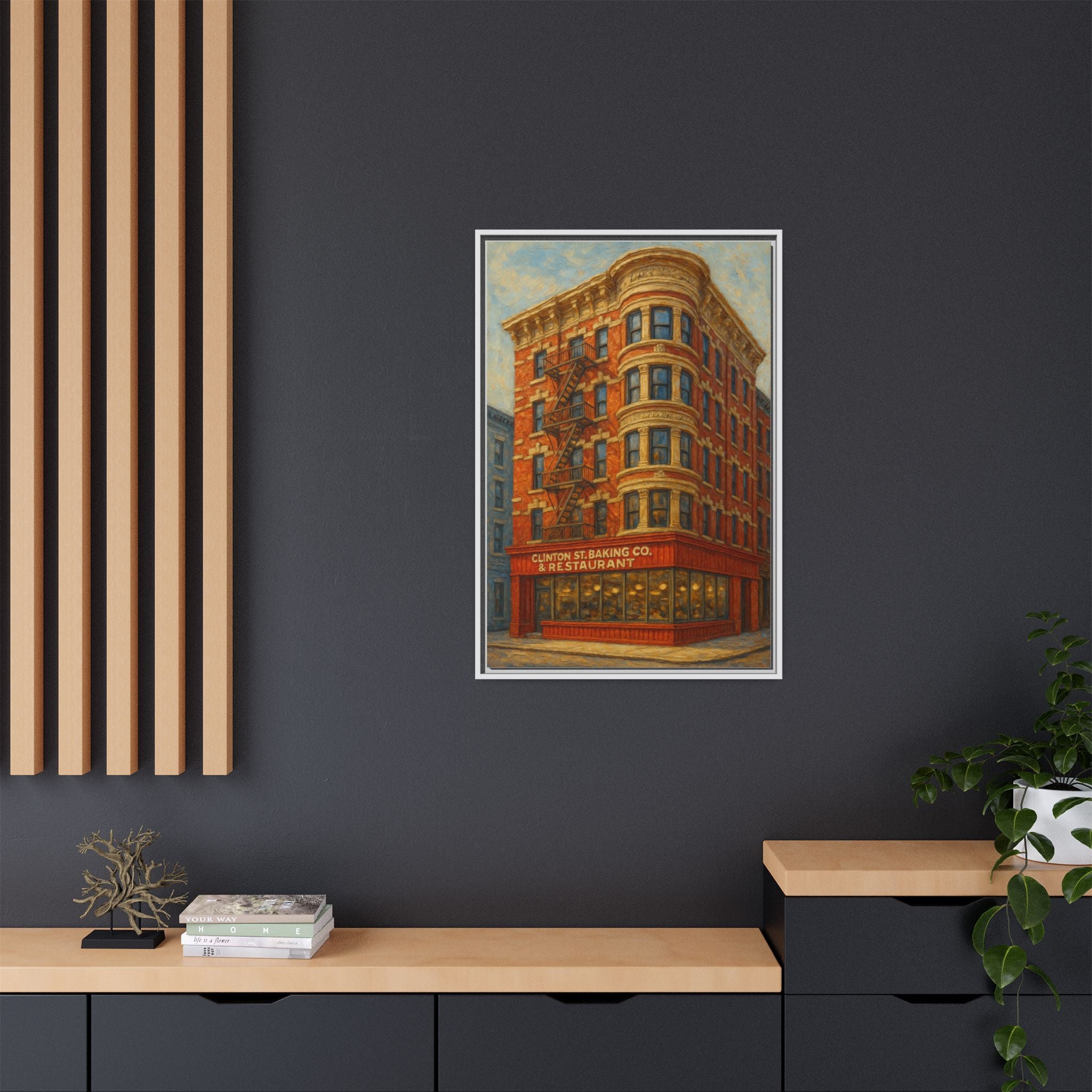 Clinton St. Baking Company — Restaurant Print | Matte Canvas + Wooden Frame