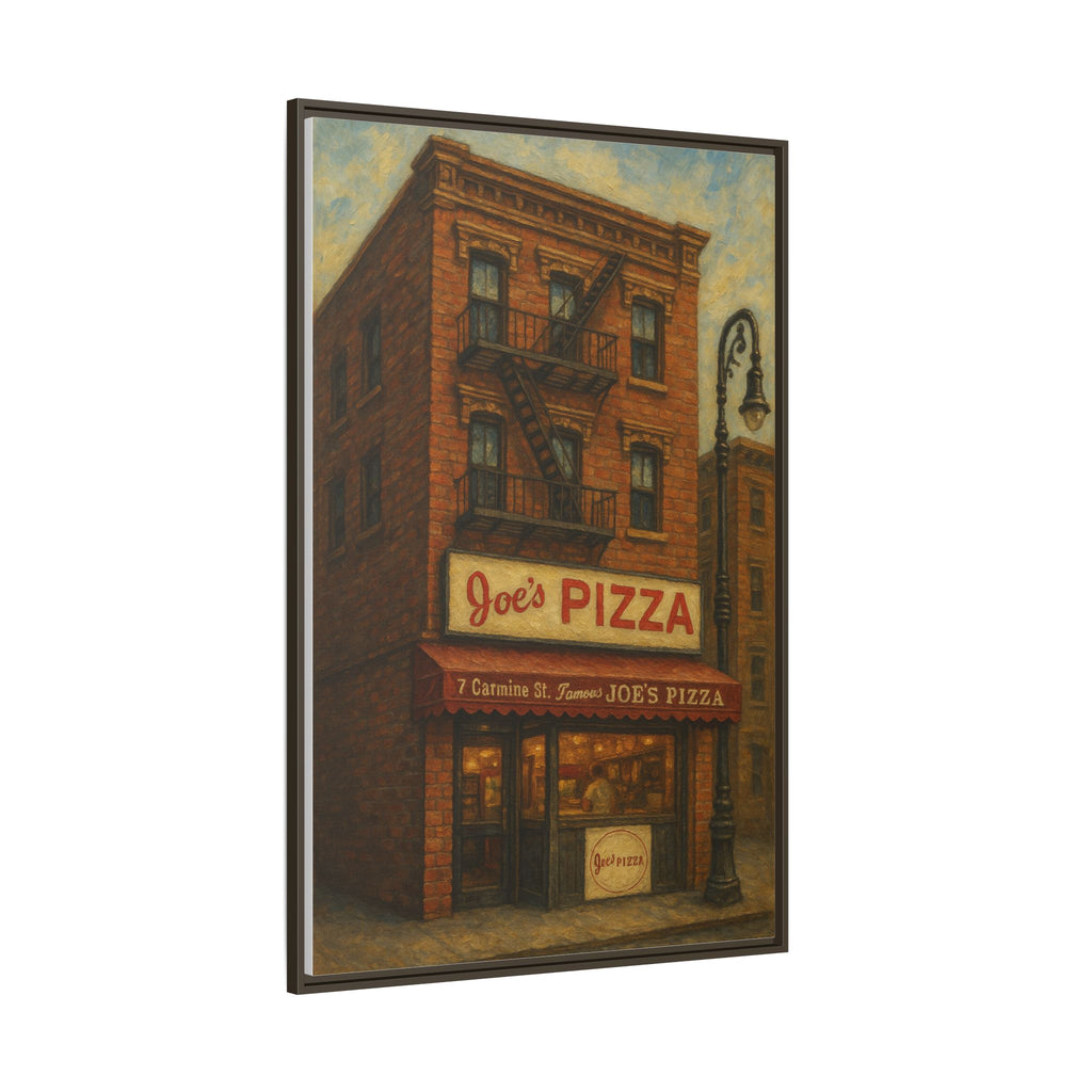 Joe's Pizza — Restaurant Print | Matte Canvas + Wooden Frame