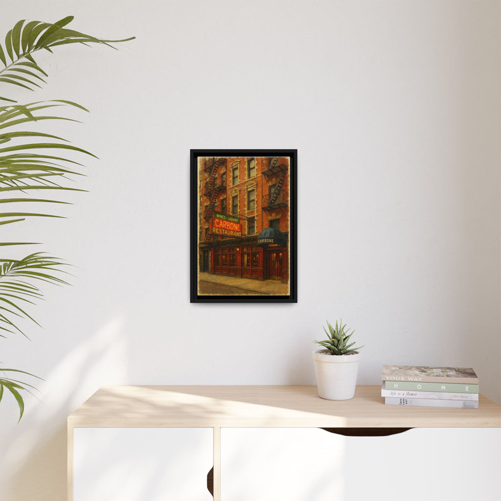 Carbone — Restaurant Print | Matte Canvas + Wooden Frame