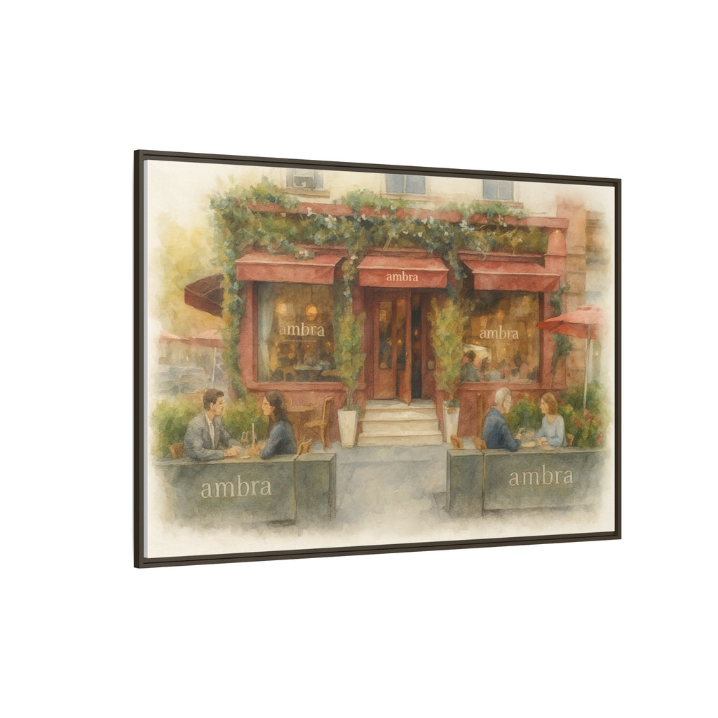 Ambra  — Restaurant Print | Matte Canvas + Wooden Frame