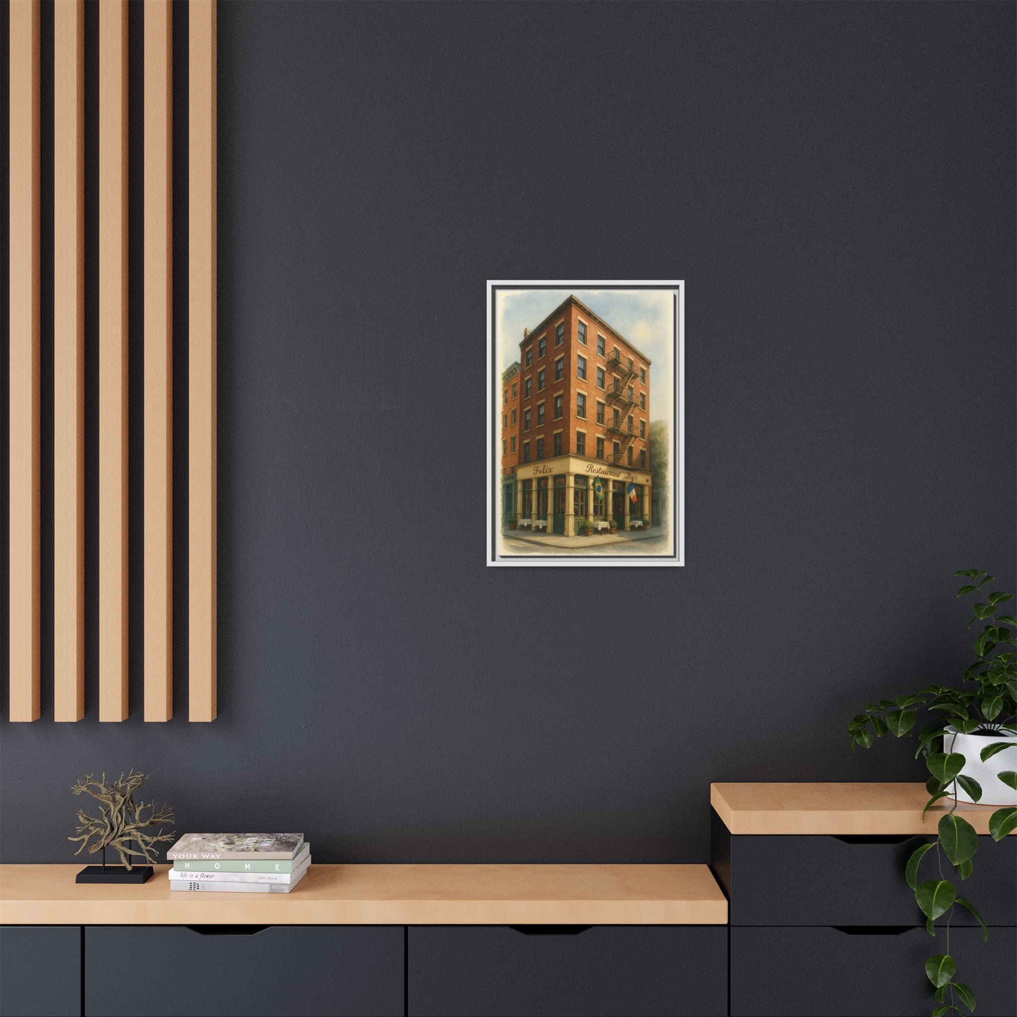 Felix — Restaurant Print | Matte Canvas + Wooden Frame