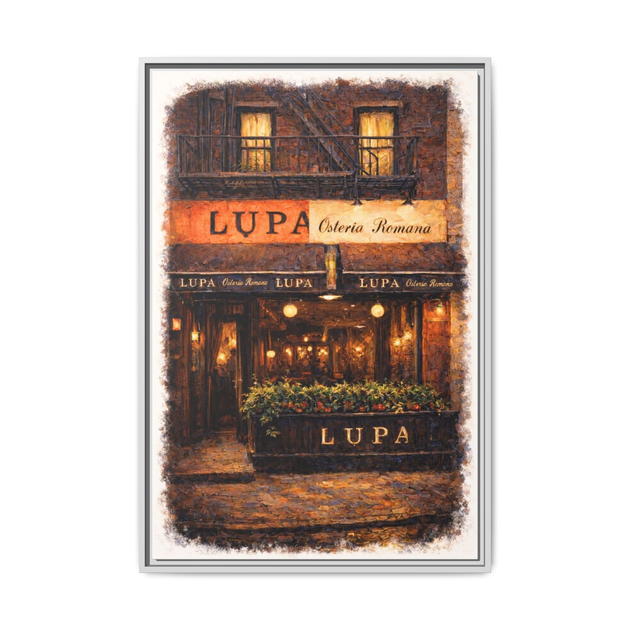 Lupa Osteria Romana — Restaurant Print | Matte Canvas + Wooden Frame