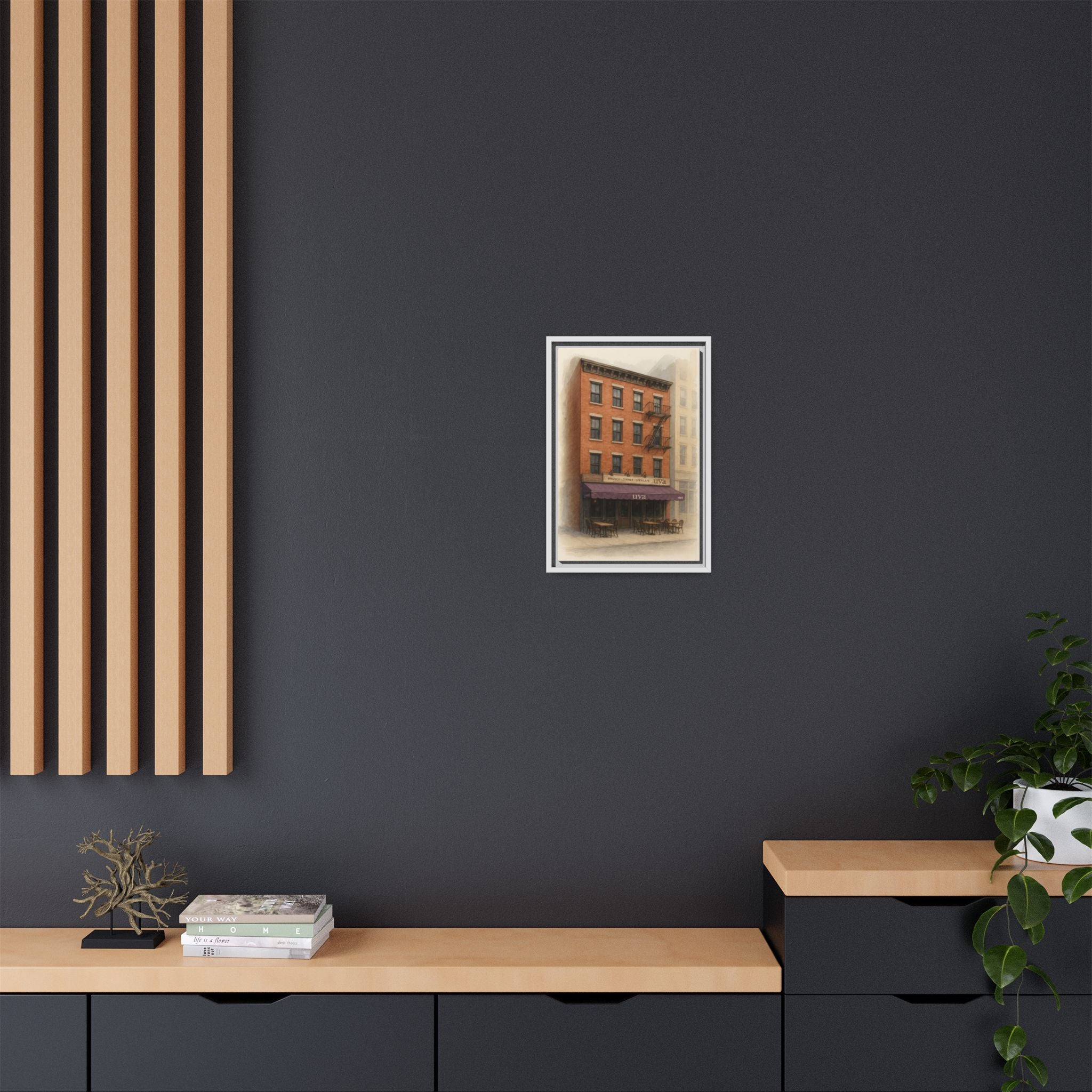 Uva Restaurant Print — Restaurant Print | Matte Canvas + Wooden Frame