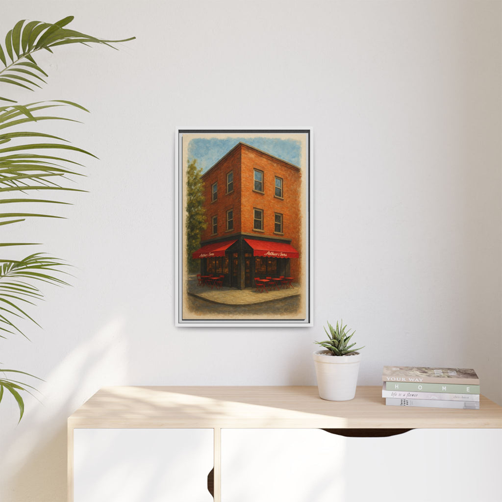 Arthur and Sons — Restaurant Print | Matte Canvas + Wooden Frame