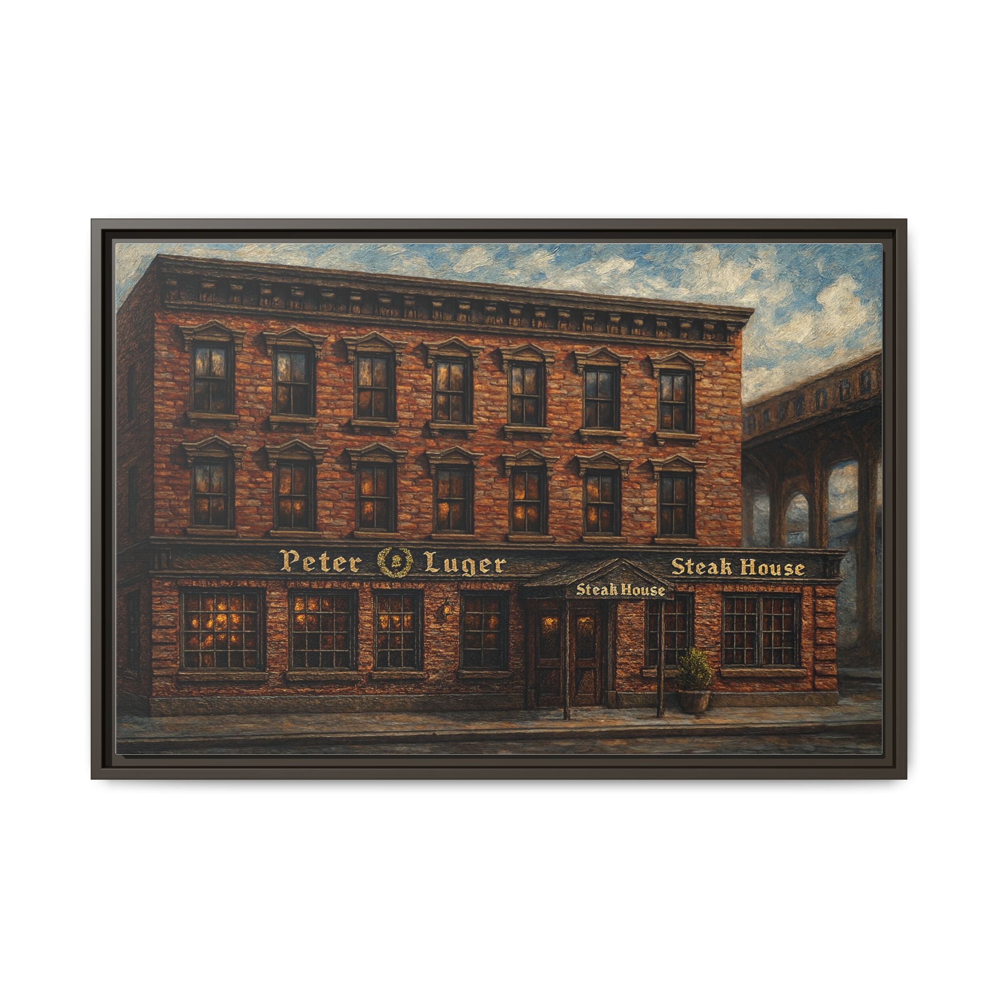 Peter Luger Steakhouse — Restaurant Print | Matte Canvas + Wooden Frame
