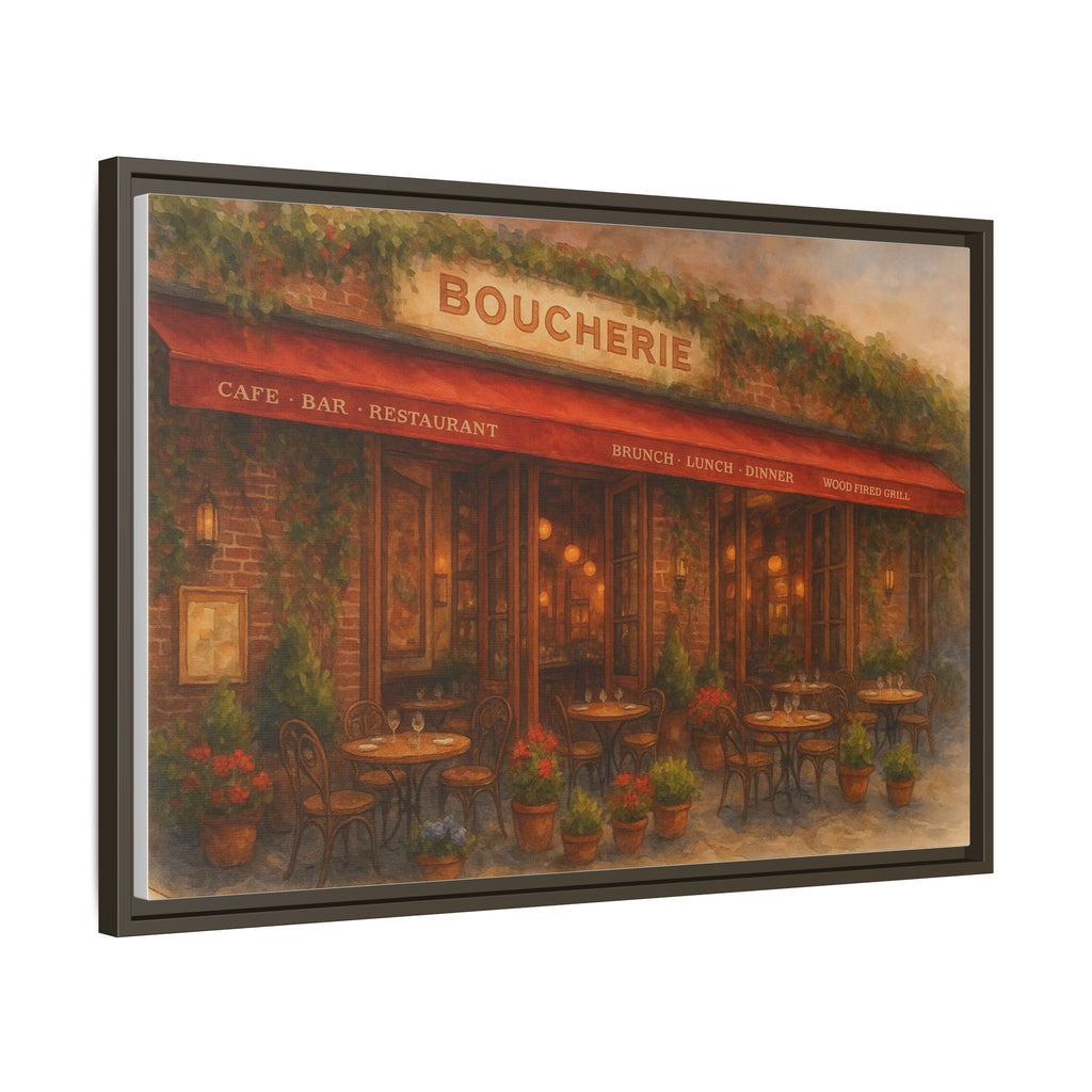Boucherie — Restaurant Print | Matte Canvas + Wooden Frame
