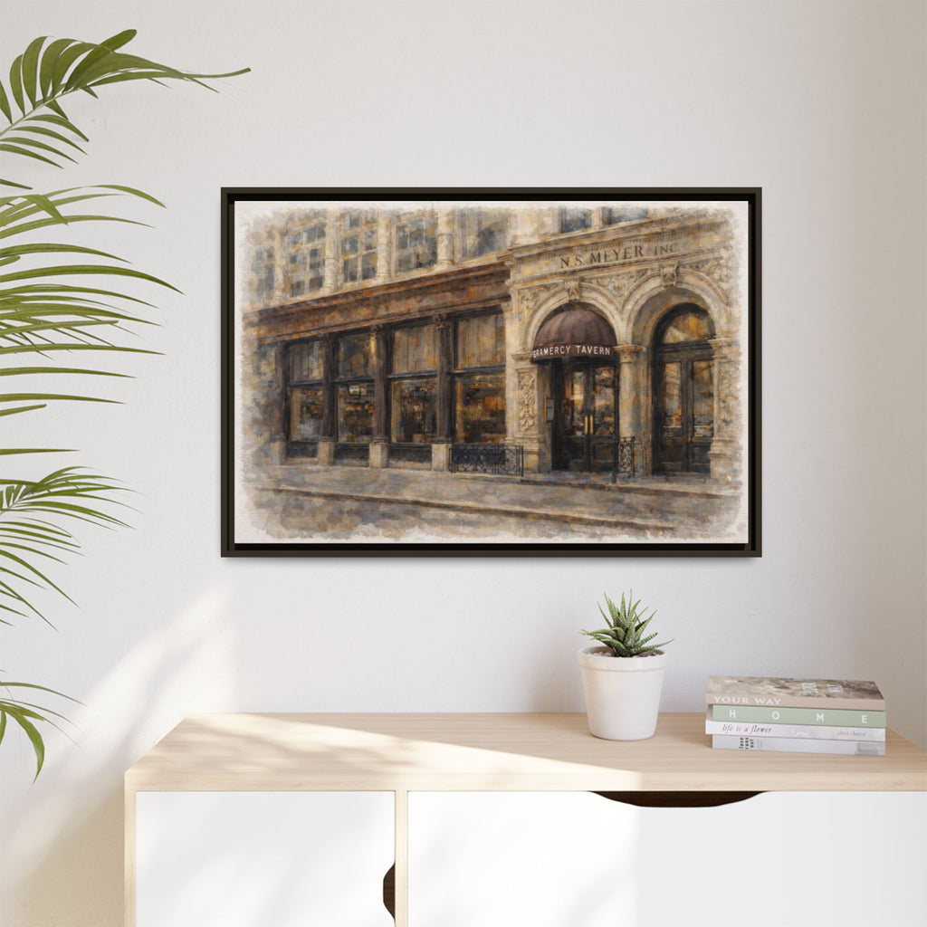 Gramercy Tavern — Restaurant Print | Matte Canvas + Wooden Frame