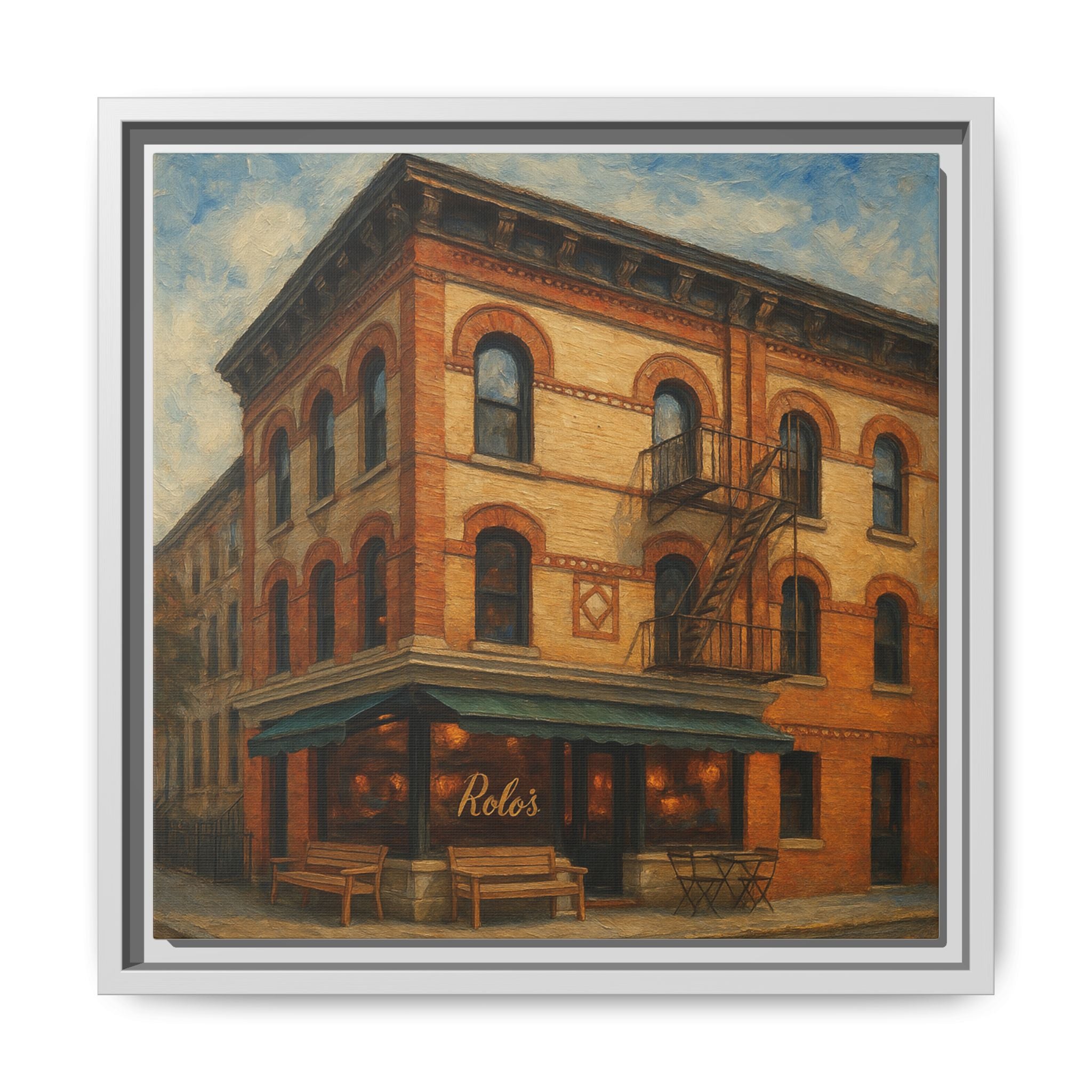 Rolo's — Restaurant Print | Matte Canvas + Wooden Frame