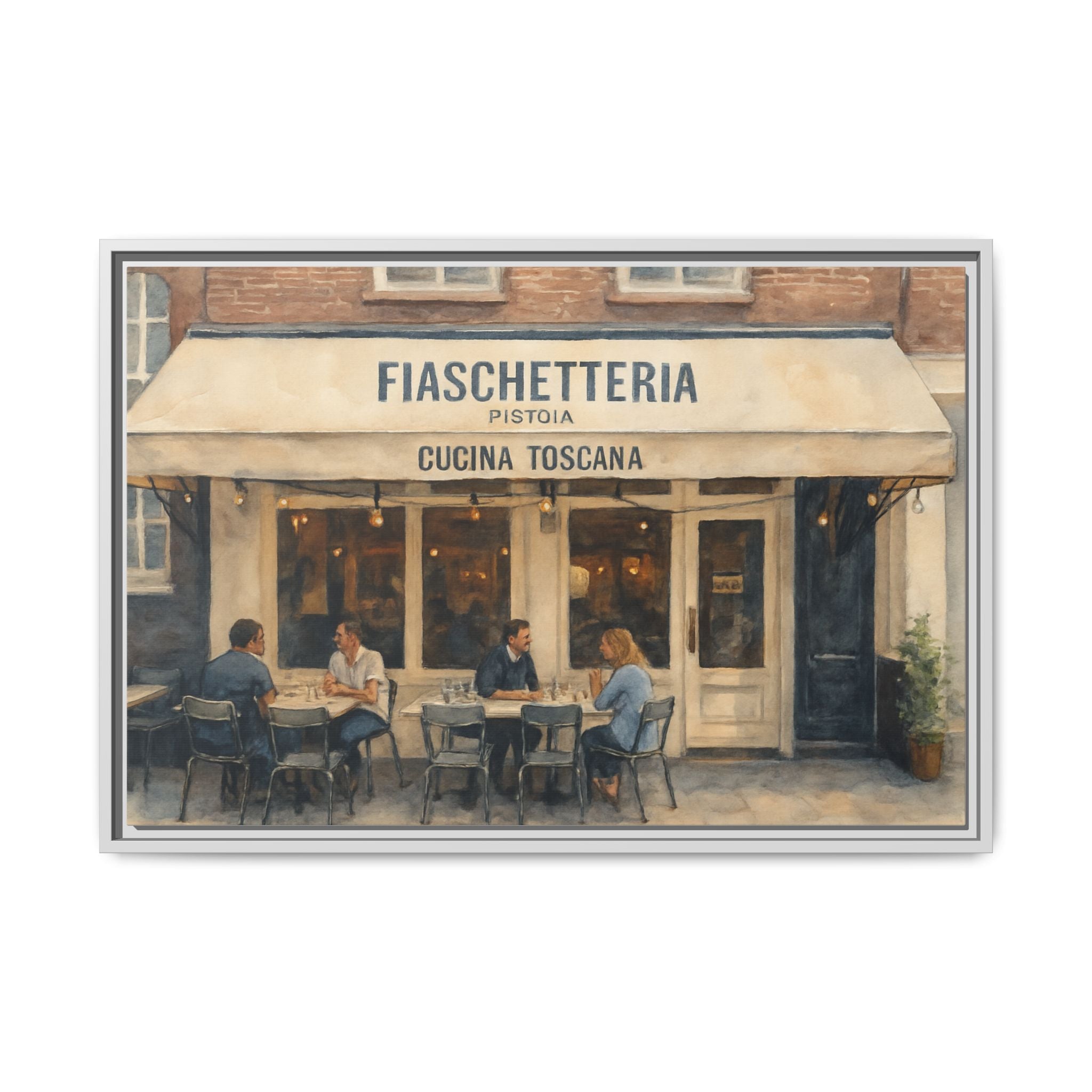 Fiaschetteria Pistoia — Restaurant Print | Matte Canvas + Wooden Frame
