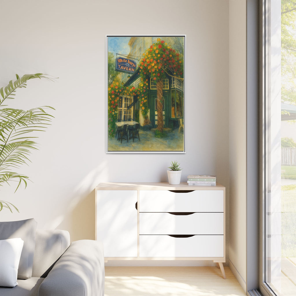 White Horse Tavern — Restaurant Print | Matte Canvas + Wooden Frame