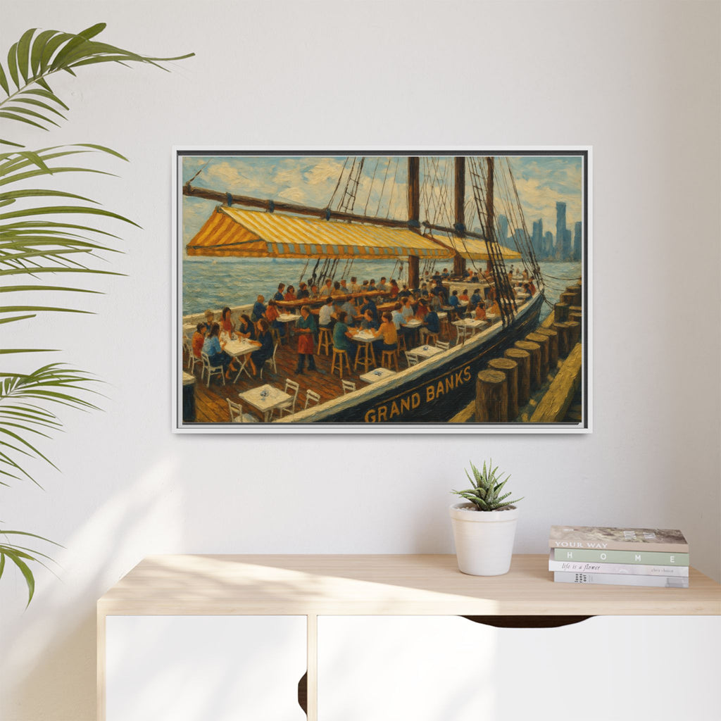 Grand Banks restaurant painting valentines day gift framed art