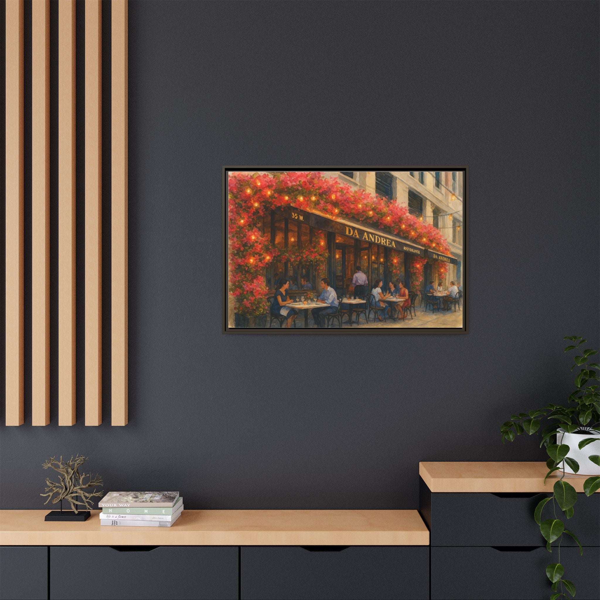 Da Andrea — Restaurant Print | Matte Canvas + Wooden Frame