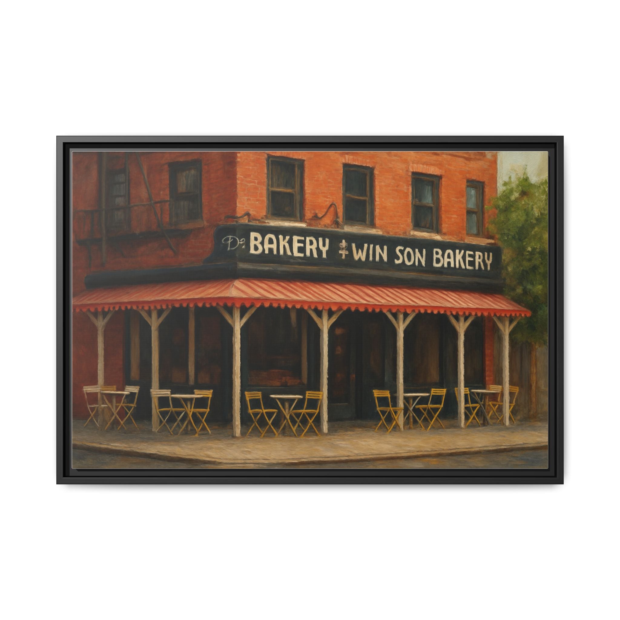 Win Son Bakery — Restaurant Print | Matte Canvas + Wooden Frame